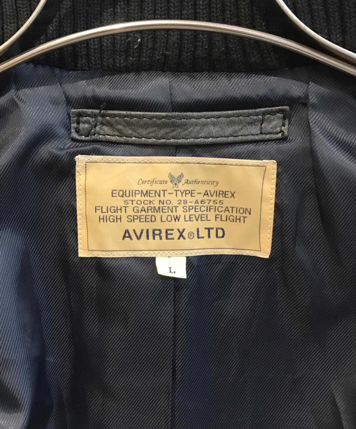 中古・古着通販】AVIREX (アヴィレックス) レザージャケット ブラック