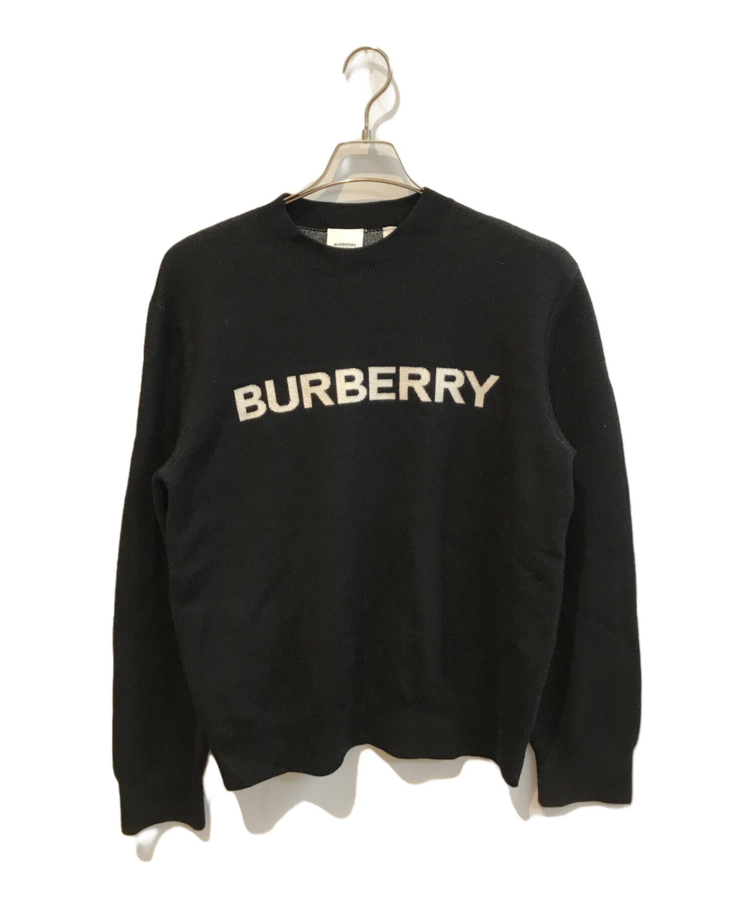 BURBERRY ブラック ロゴセーター 中古・古着通販】BURBERRY (バーバリー) ロゴニットセーター 8065604