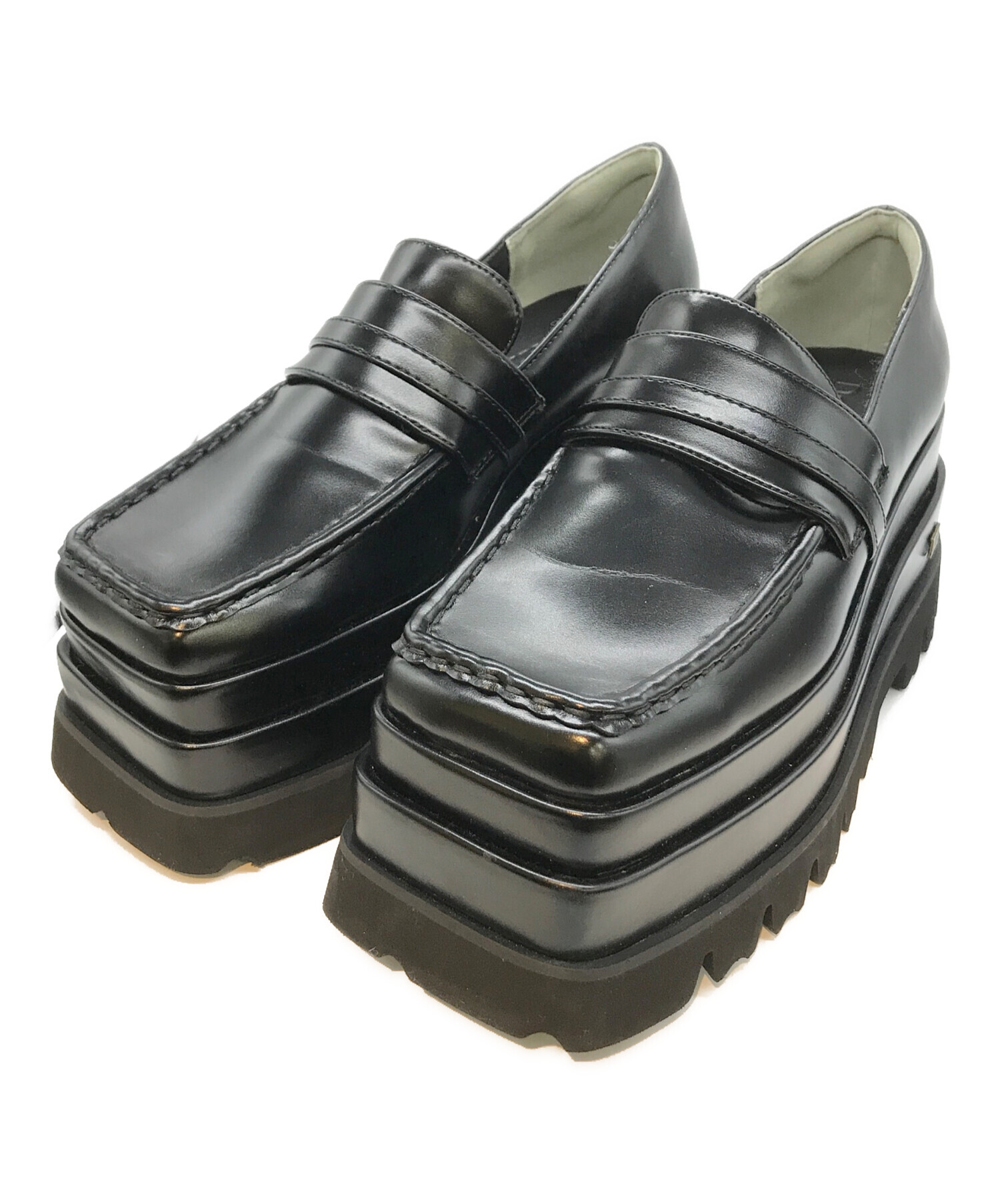 え*る様 Darich プラットフォームローファー M ブラック ダーリッチ Darich プラットフォームローファー （ブラック