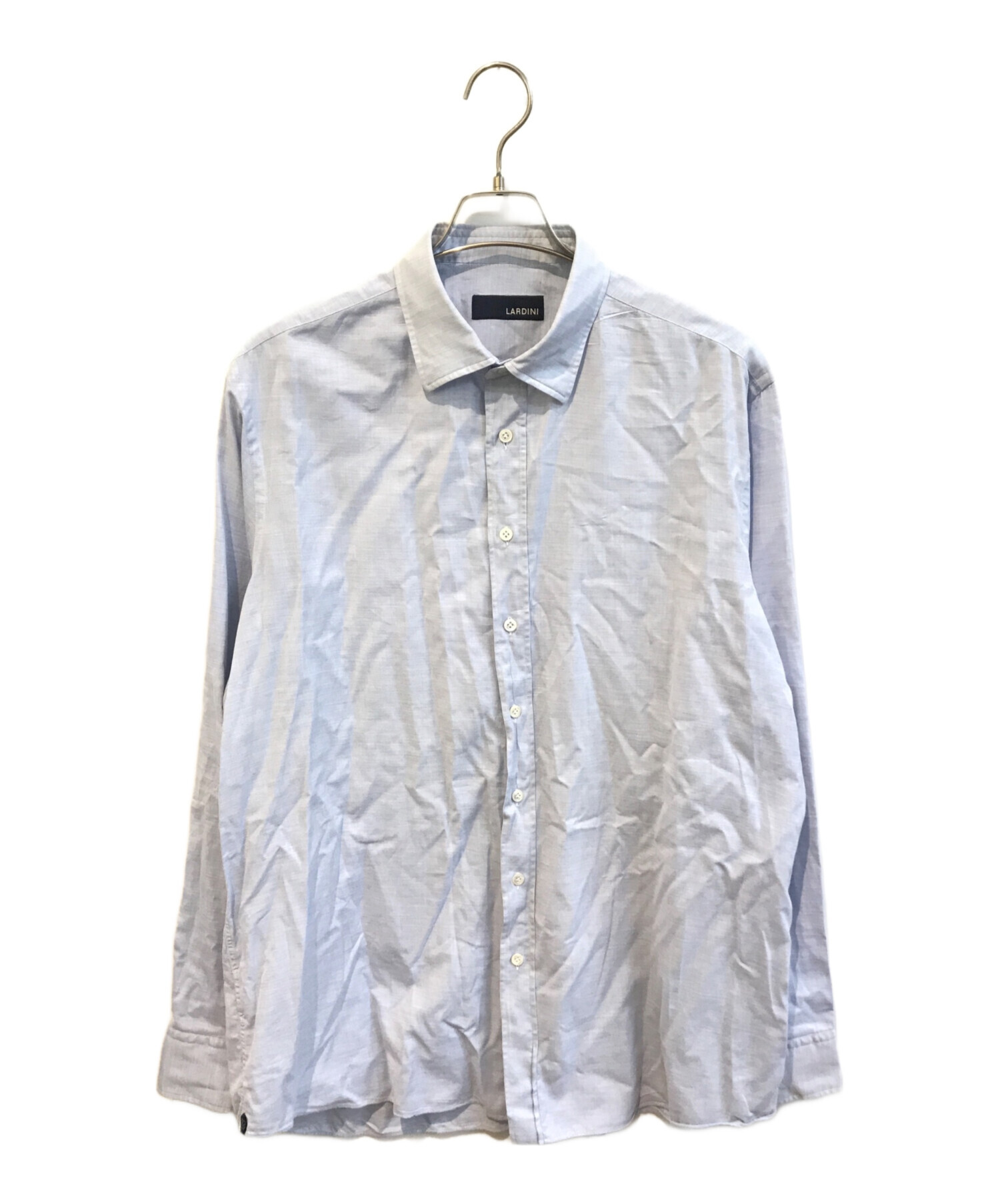 LARDINI ラルディーニ ブートニエール コットン 長袖 シャツ サイズ37 新品未使用】LARDINI ラルディーニ 長袖シャツ ブートニエール ブルー