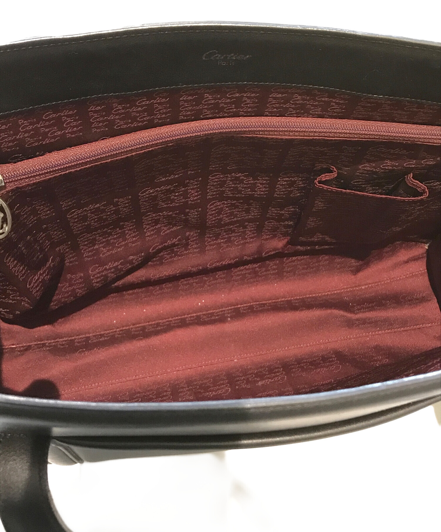 中古・古着通販】Cartier (カルティエ) レザートートバッグ ブラック