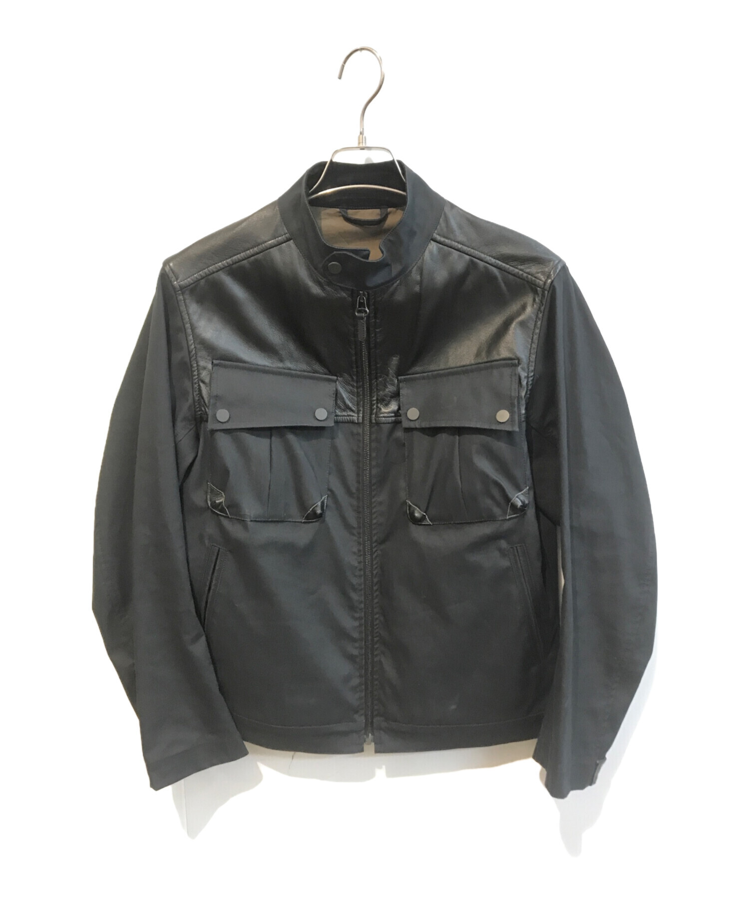 中古・古着通販】dunhill (ダンヒル) レザー切替ジャケット 52838