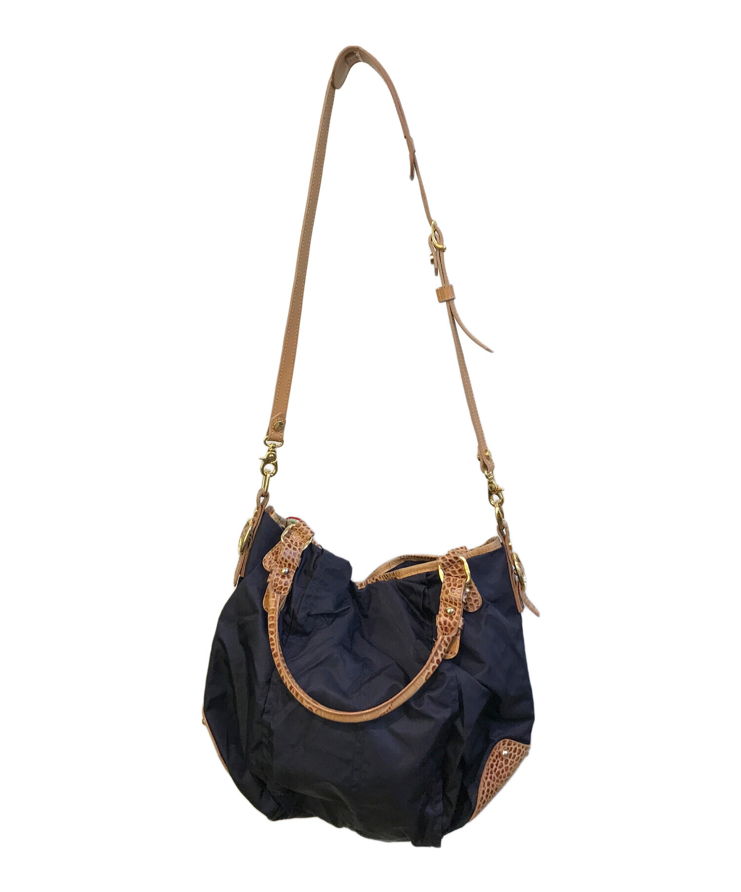 美品✨オロビアンコ ショルダーバッグ ネイビー 2way 肩掛け 中古・古着通販】Orobianco (オロビアンコ) 2WAYショルダーバッグ