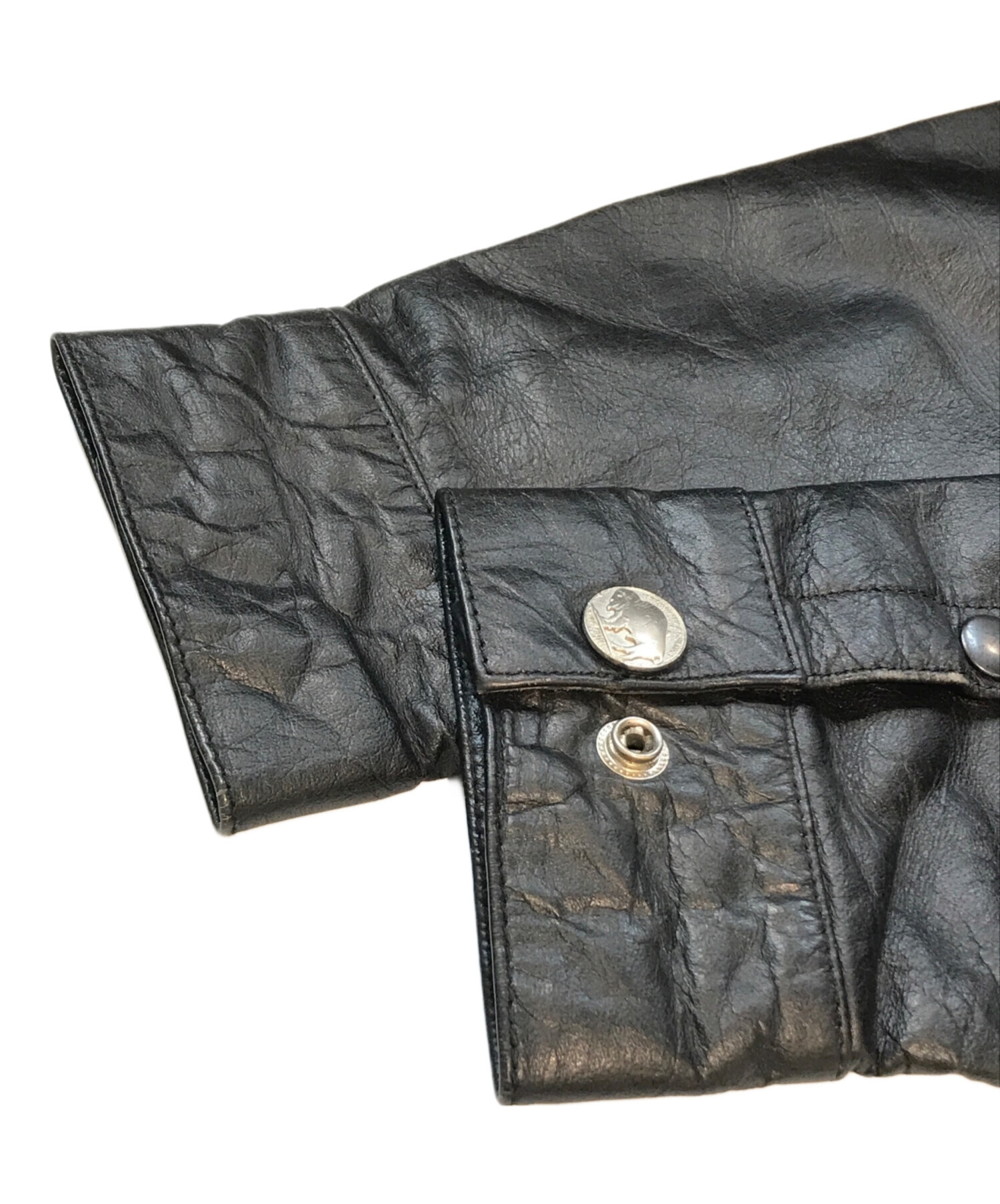中古・古着通販 HEAVY FOR BIKERS ヘビーフォーバイカーズ コンチョ ボタン ウエスタン レザー ジャケット ブラック サイズ XL ブランド・古着通販 トレファク公式 TREFAC FASHION スマホサイト