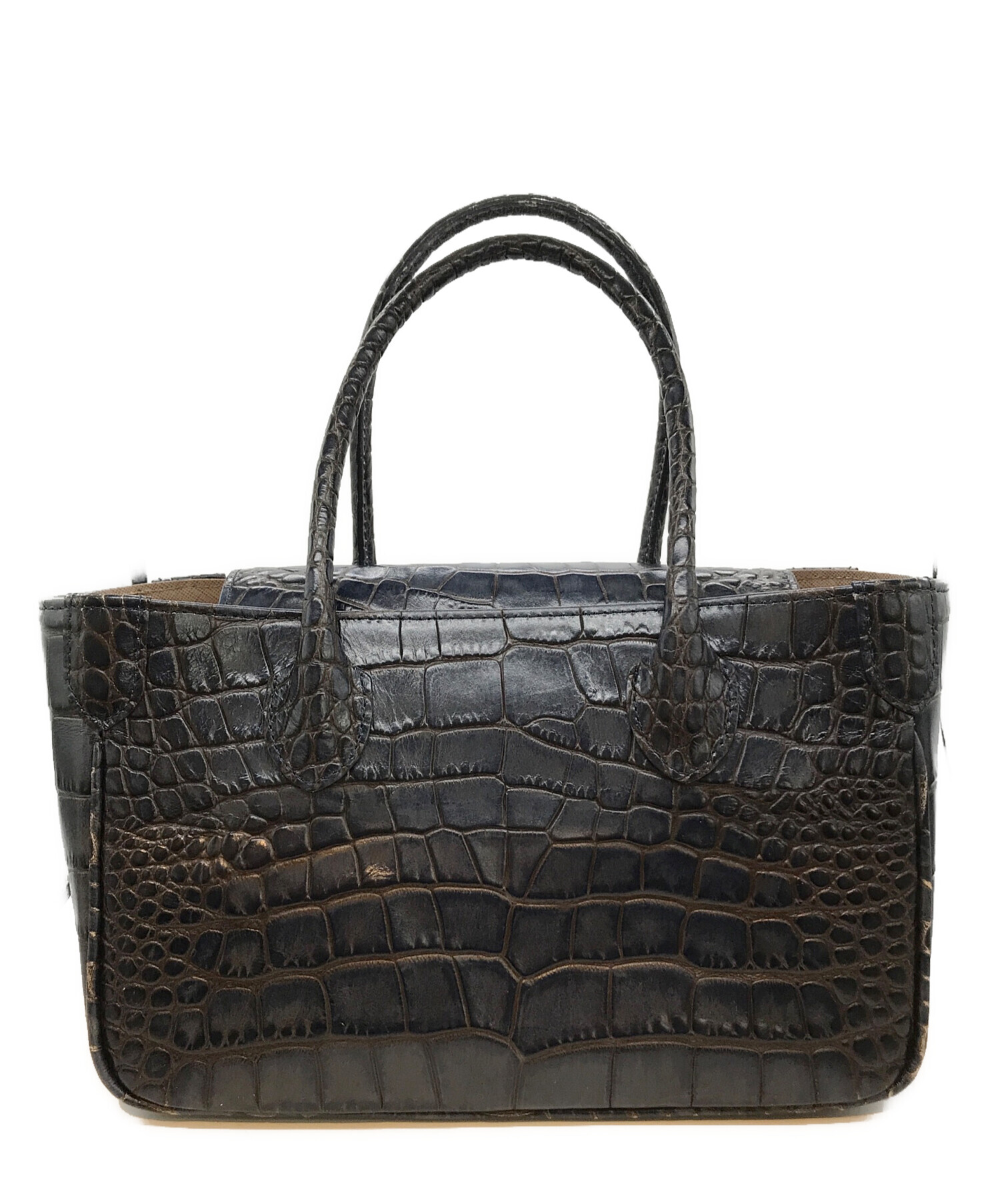 中古・古着通販】A.D.M.J. (エーディーエムジェイ) 型押しハンドバッグ