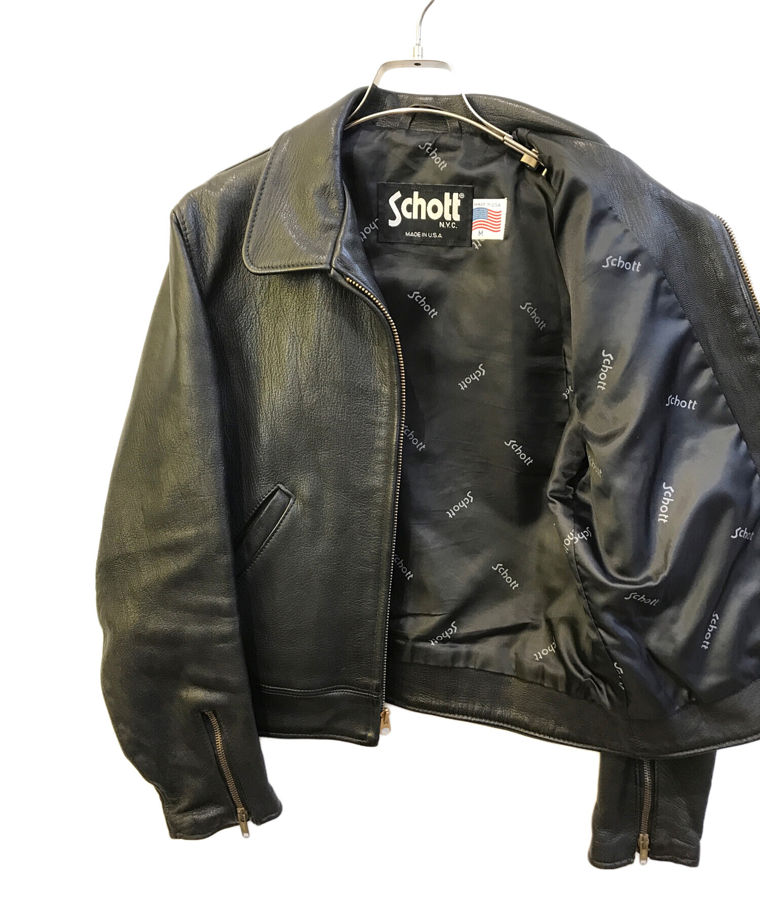 中古・古着通販】Schott (ショット) レザージャケット ブラック サイズ