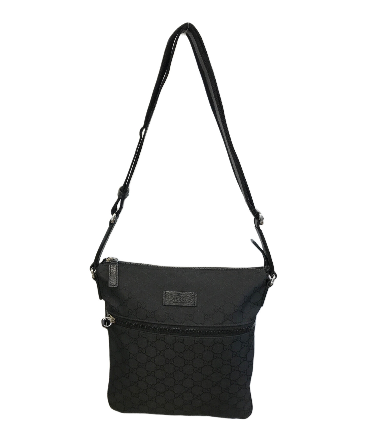 中古・古着通販】GUCCI (グッチ) ナイロンショルダーバッグ ブラック