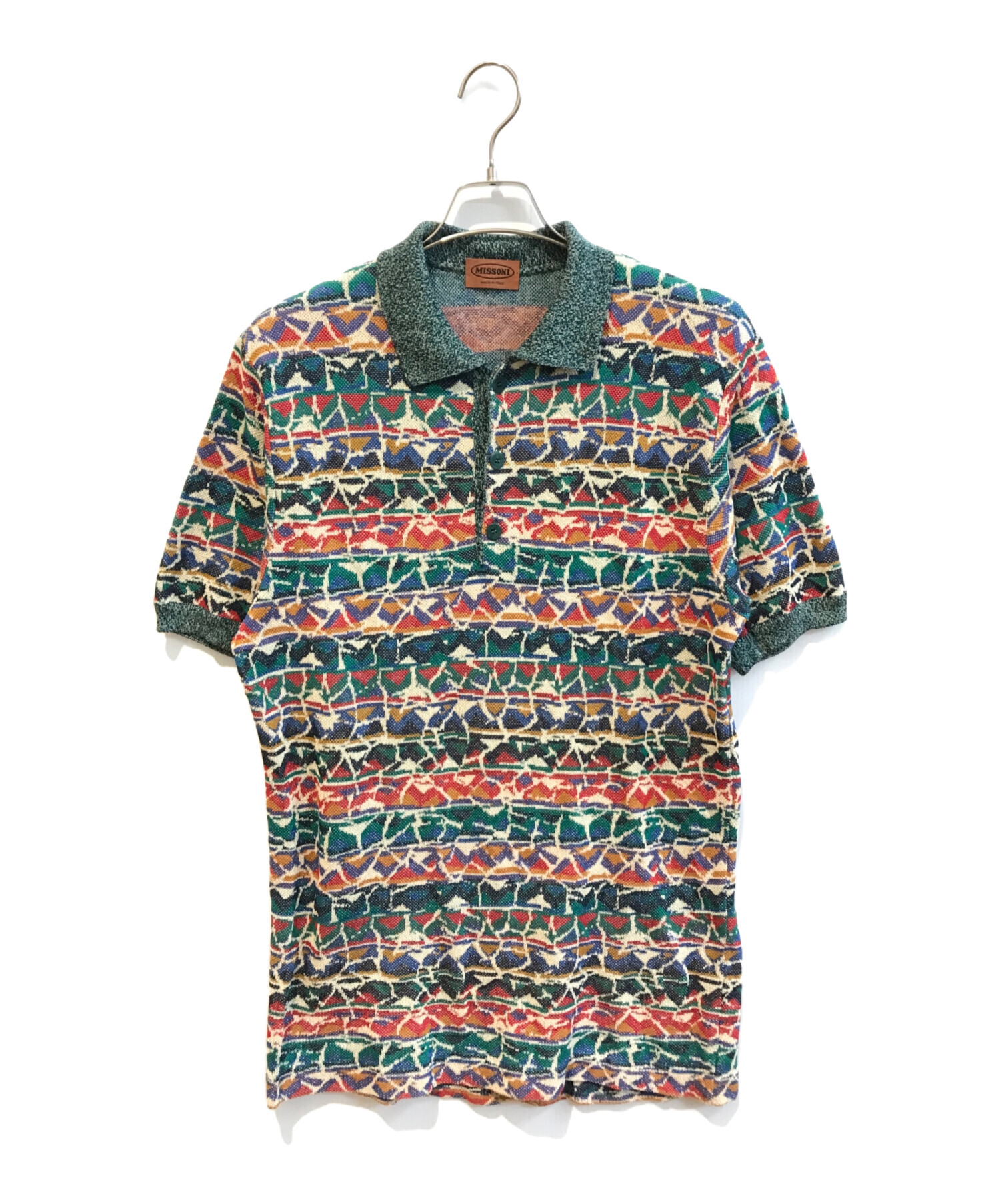 中古・古着通販】MISSONI (ミッソーニ) ニットポロシャツ グリーン