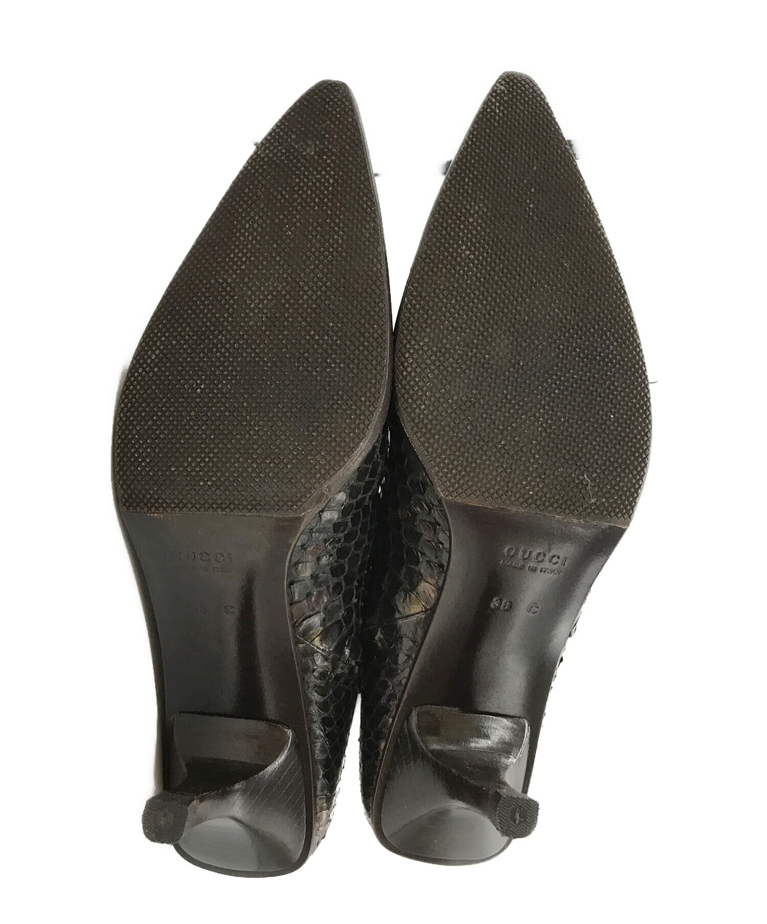 中古・古着通販】GUCCI (グッチ) パイソン柄ショートブーツ 104 0160