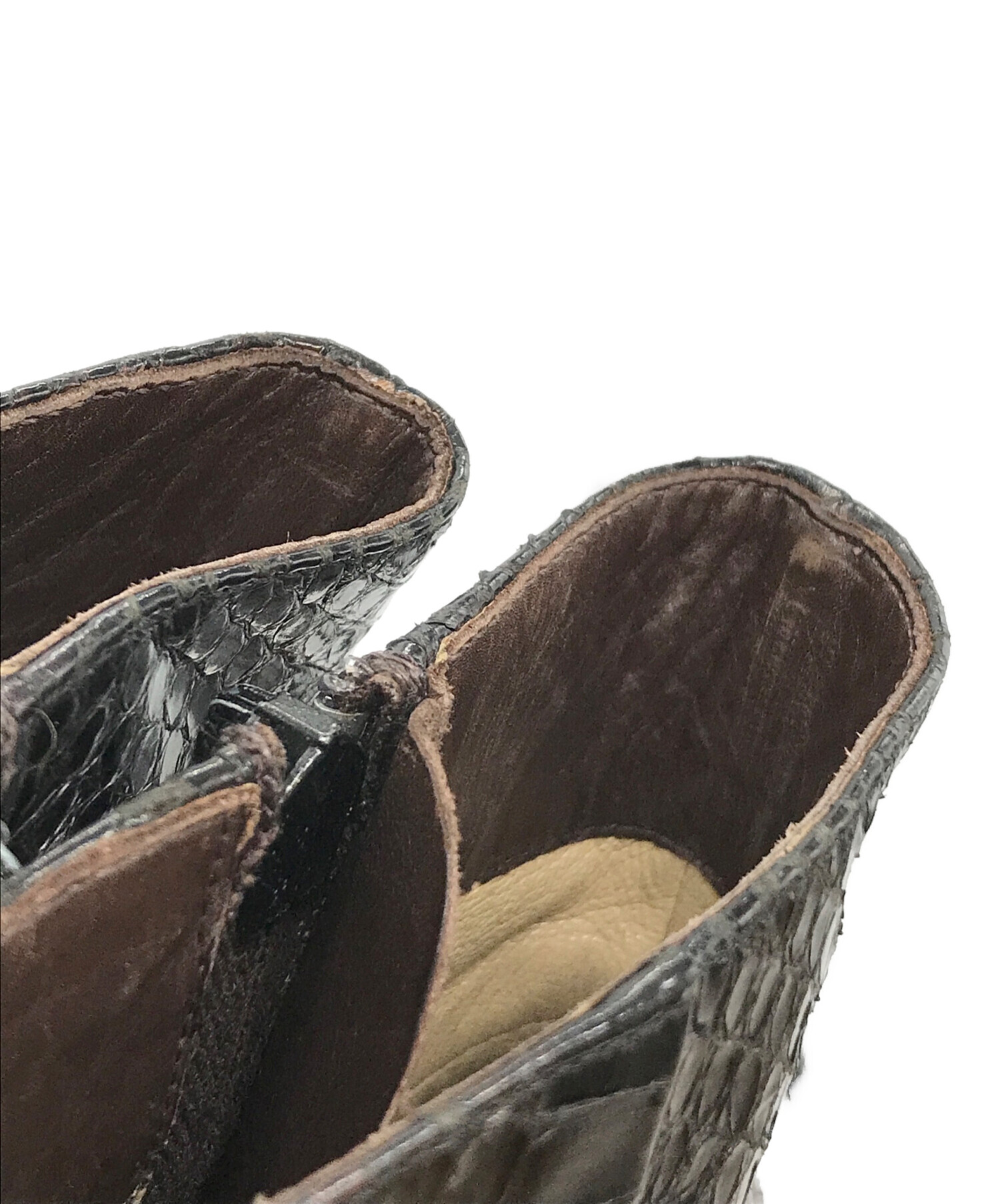 中古・古着通販】GUCCI (グッチ) パイソン柄ショートブーツ 104 0160