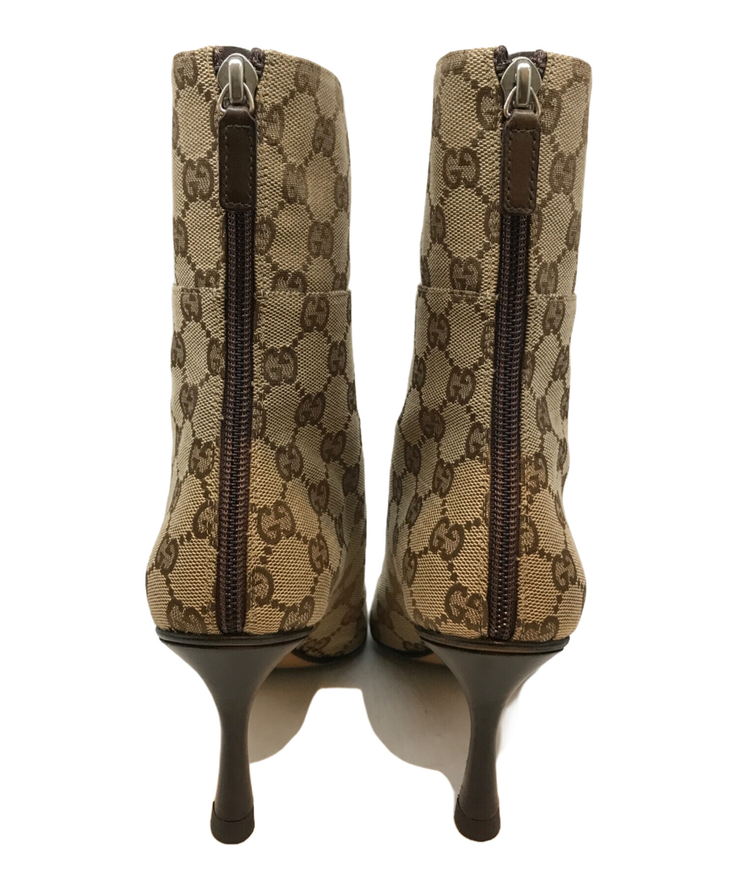 中古・古着通販】GUCCI (グッチ) GGキャンバスヒールブーツ 117028