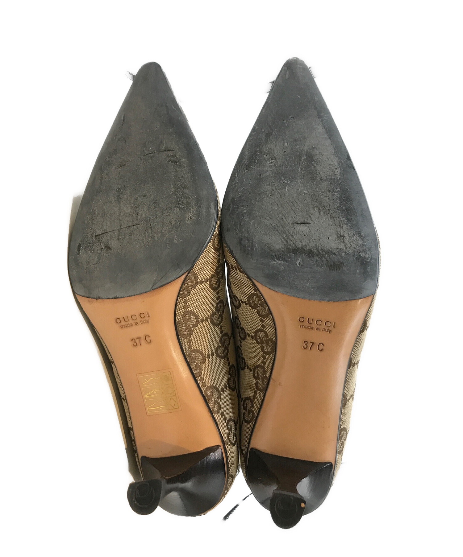 中古・古着通販】GUCCI (グッチ) GGキャンバスヒールブーツ 117028