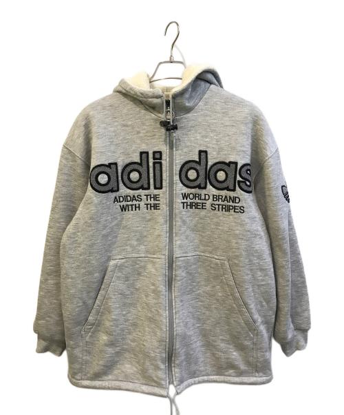 90s ヴィンテージ Old  アディダス パーカー グレー L 中古・古着通販】adidas (アディダス) ボアフードジップパーカー AA