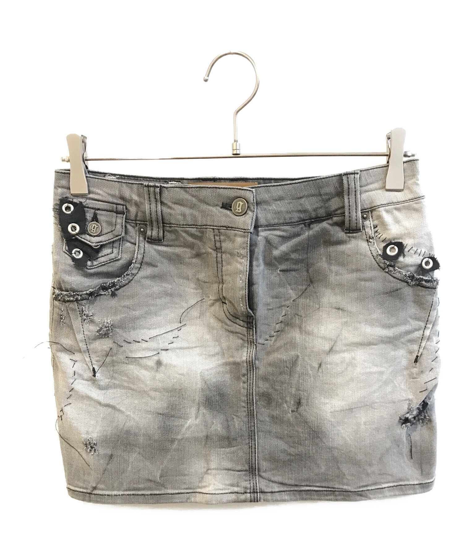 中古・古着通販】GALLIANO (ガリアーノ) ミニスカート ブラック サイズ 
