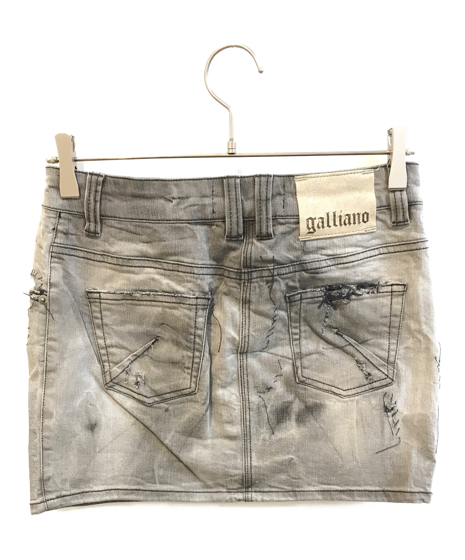 中古・古着通販】GALLIANO (ガリアーノ) ミニスカート ブラック サイズ 