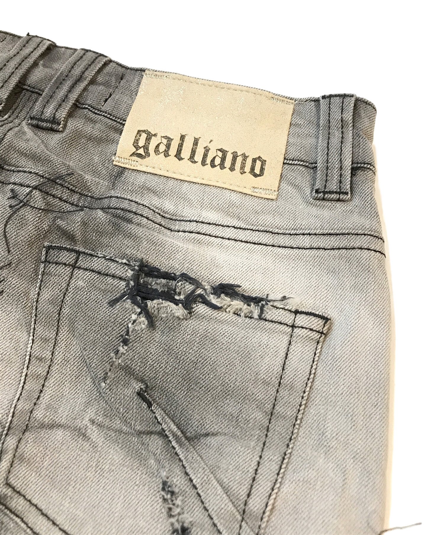 中古・古着通販】GALLIANO (ガリアーノ) ミニスカート ブラック サイズ 