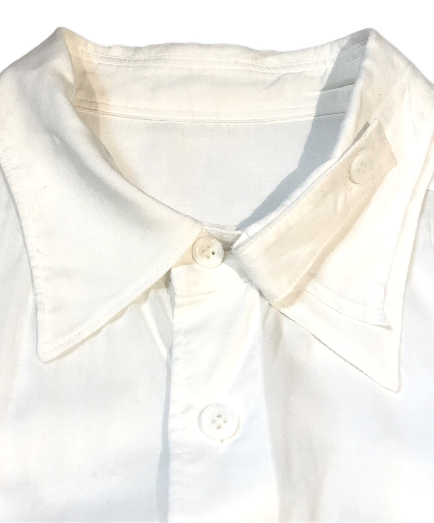 YOHJI YAMAMOTO POUR HOMME 長袖レーヨンシャツ　ホワイト 中古・古着通販】Yohji Yamamoto pour homme (ヨウジヤマモト