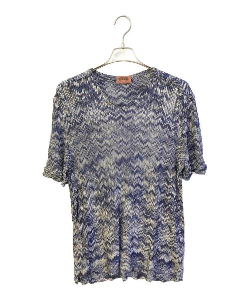 ミッソーニ（Missoni）ヴィンテージ イタリア製 薄手 シルク混 ニット 中古・古着通販】missoni (ミッソーニ) ニット ネイビー サイズ:54