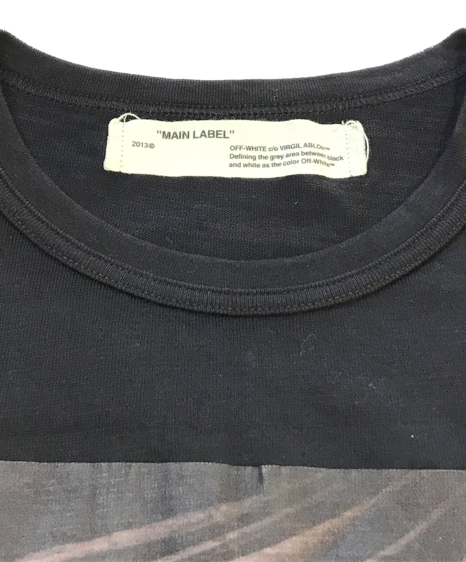 中古・古着通販】OFFWHITE (オフホワイト) プリントTシャツ ブラック 