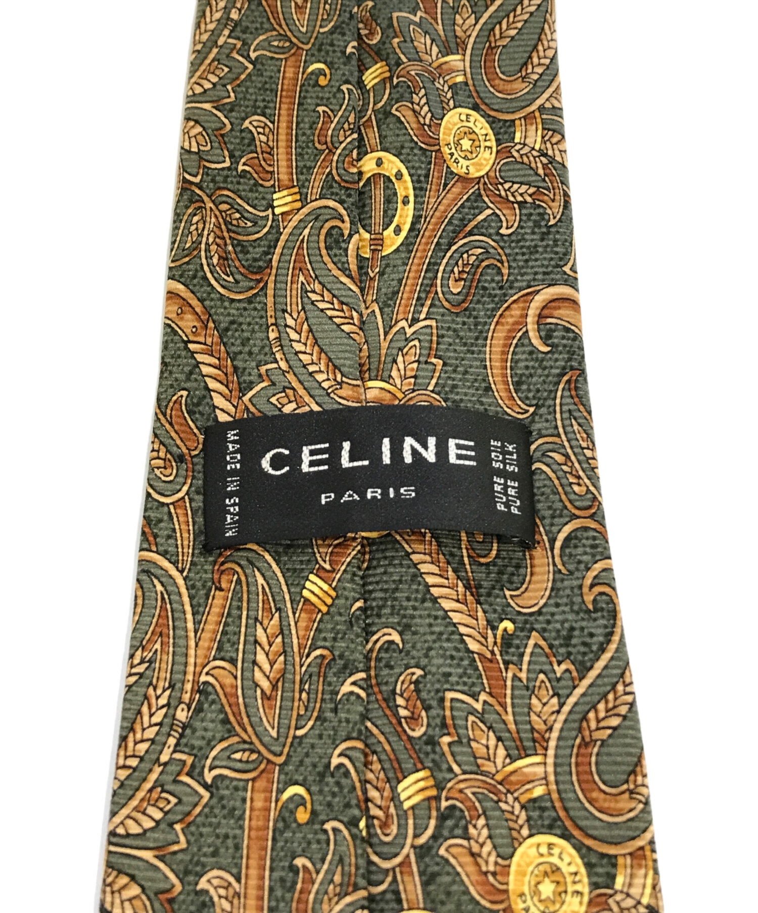 【未使用品】CELINE セリーヌ ネクタイ グリーン系 CELINE（ネクタイ）のフリマアイテム一覧