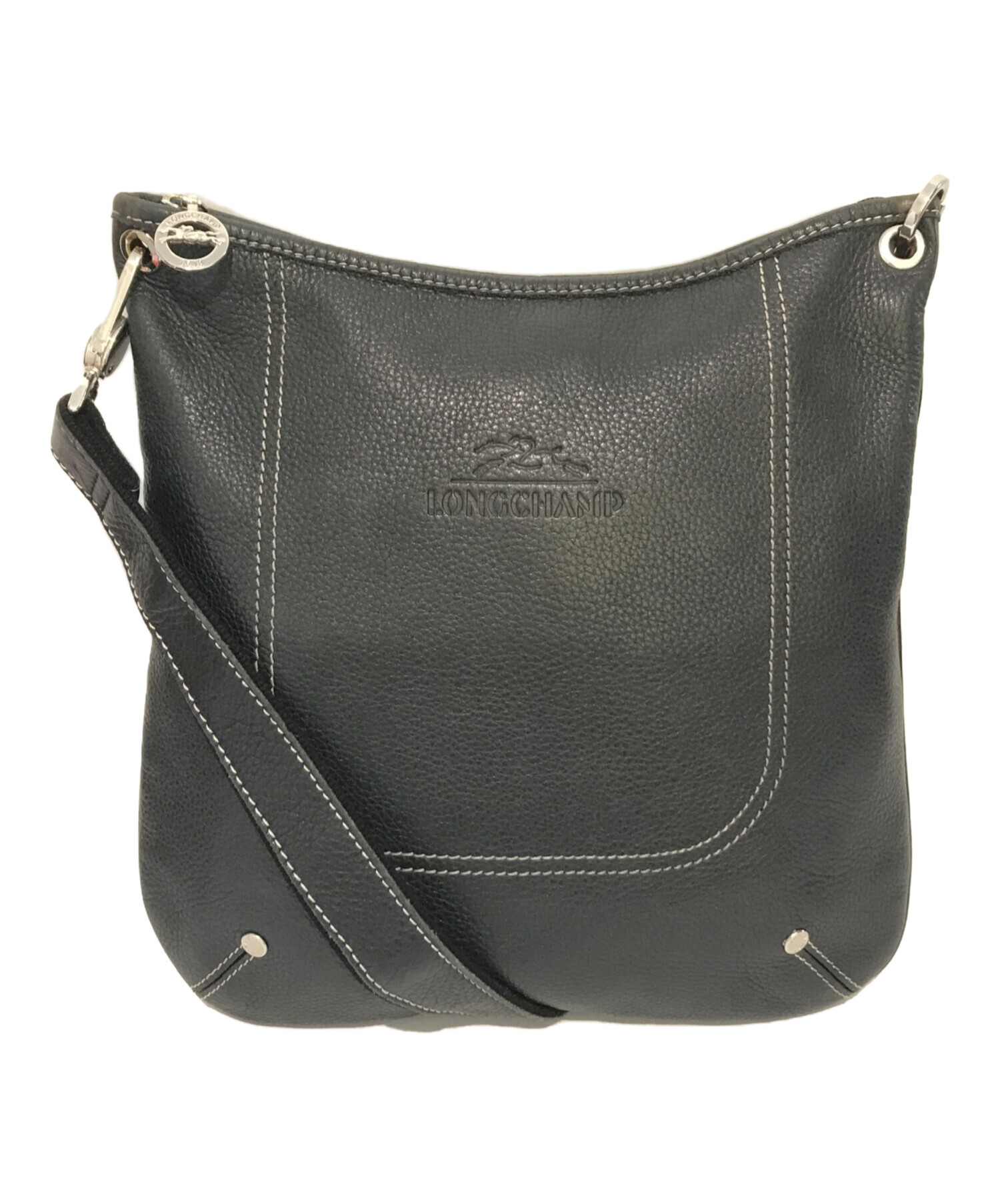 中古・古着通販】LONGCHAMP (ロンシャン) レザーショルダーバッグ
