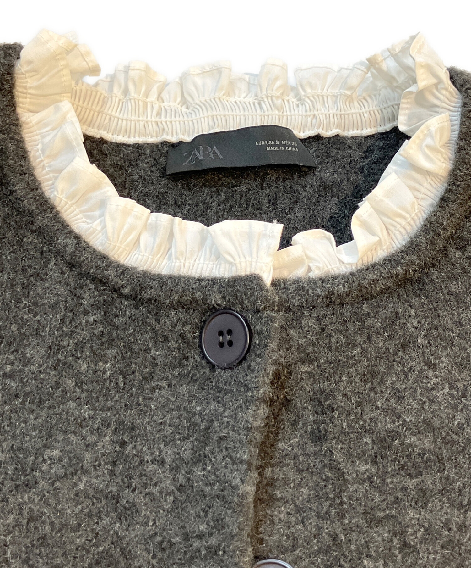 中古・古着通販】ZARA (ザラ) ポプリンコンビニットジャケット グレー