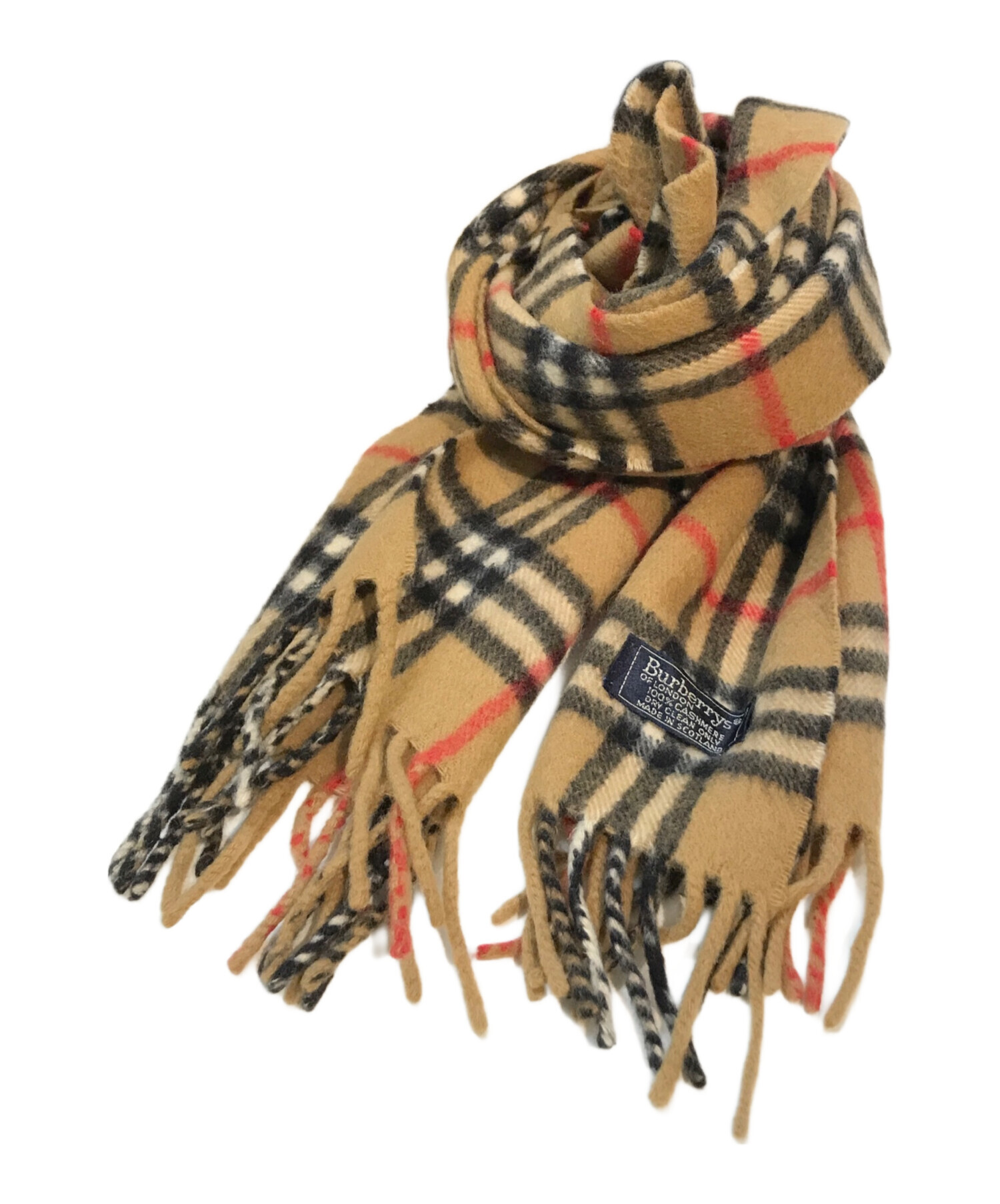 【BURBERRY】 マフラー 新品未使用 タグ付き ベージュ 限定２枚セット 1円スタート】Burberry マフラー ベージュ(カシミヤ)