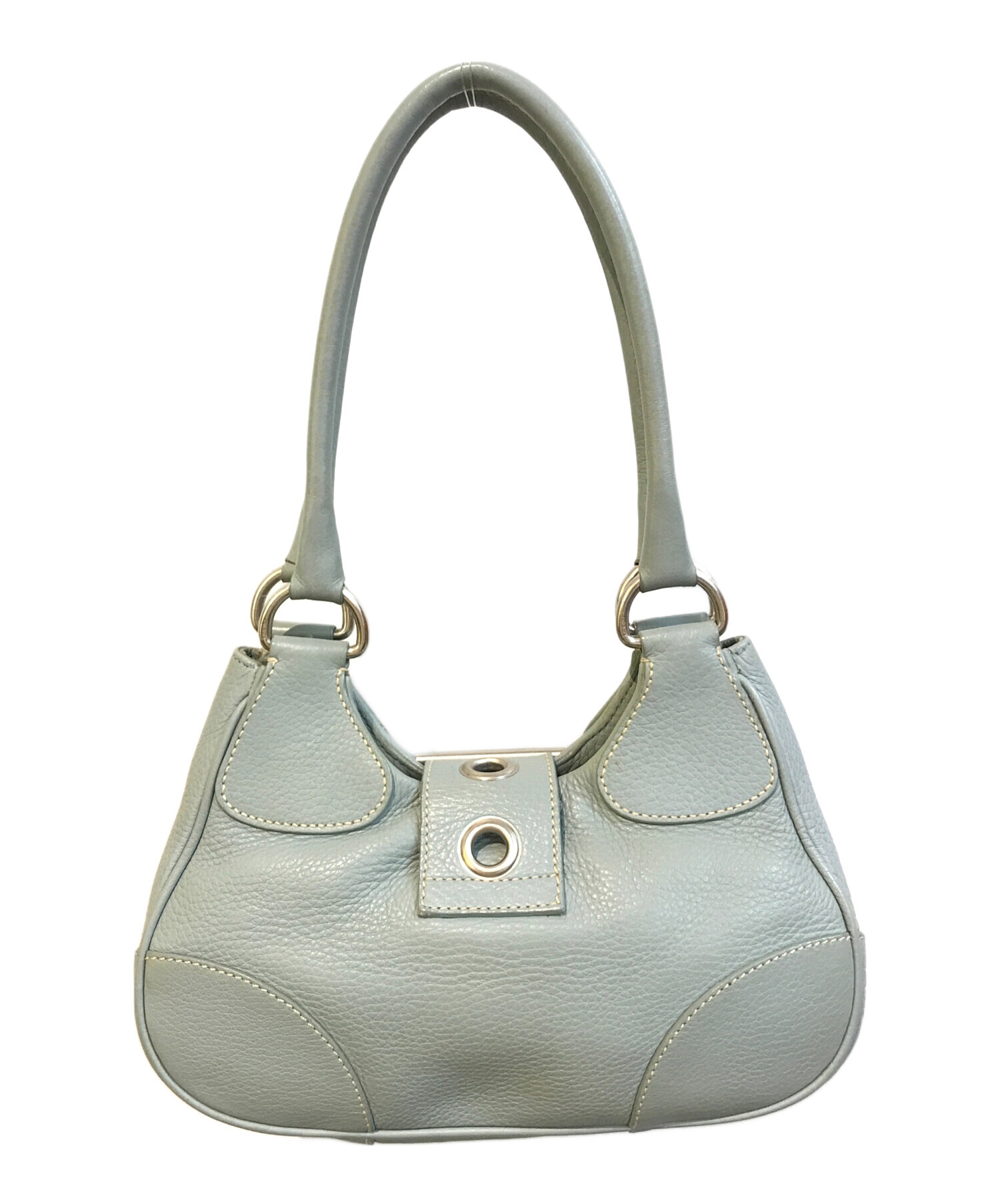 alexanderwang ロゴ入りブラトップ グレー　xxs 未使用タグ付き 中古・古着通販】PRADA (プラダ) レザーハンドバッグ スカイブルー