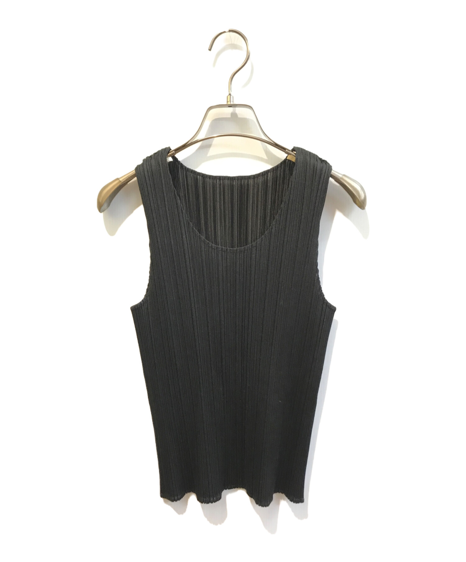 極美品　プリーツプリーズ　ノースリーブ　カットソー　タンクトップ　ブラック　3 中古・古着通販】PLEATS PLEASE (プリーツプリーズ) プリーツ