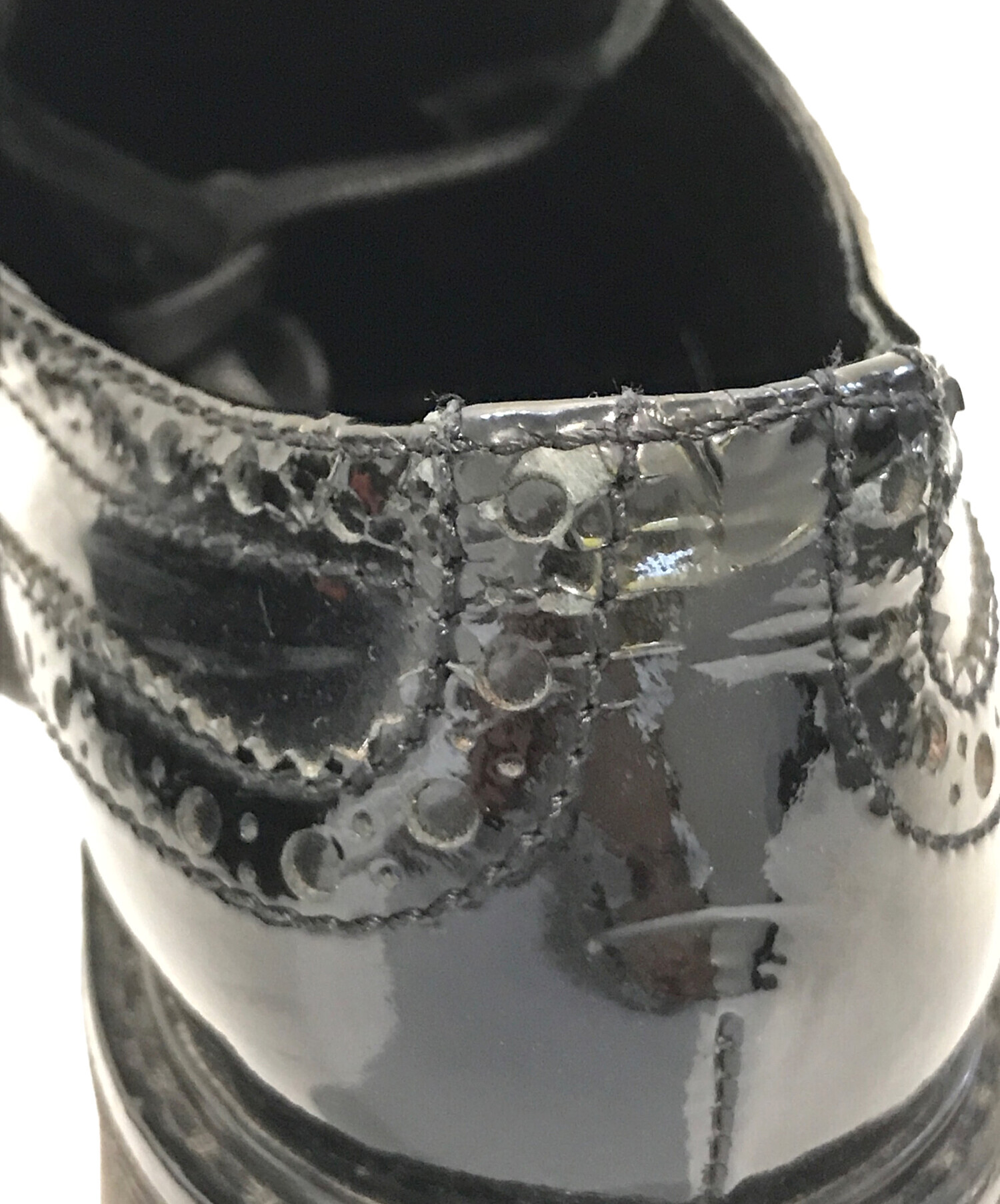 中古・古着通販】PRADA (プラダ) エナメルウィングチップシューズ