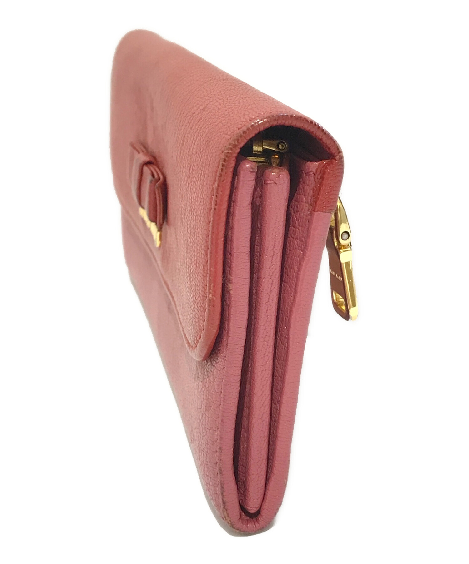 MIUMIU リボン財布 中古・古着通販】MIU MIU (ミュウミュウ) リボン長財布 レッド