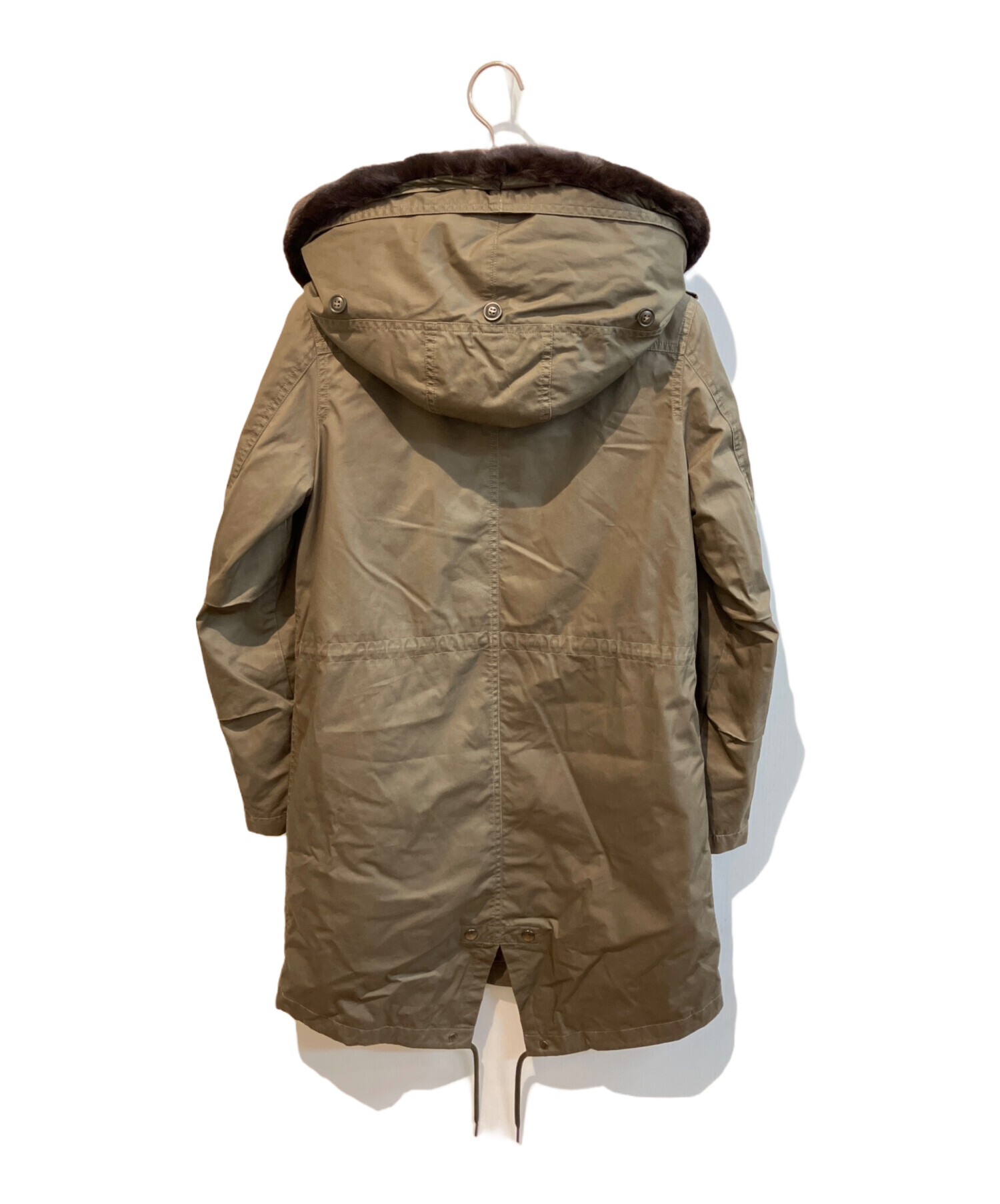WOOLRICH 紺ネイビーラビットファー中綿ライナーモッズコート正規品XS 中古・古着通販】WOOLRICH (ウールリッチ) ラビットファー中綿モッズ