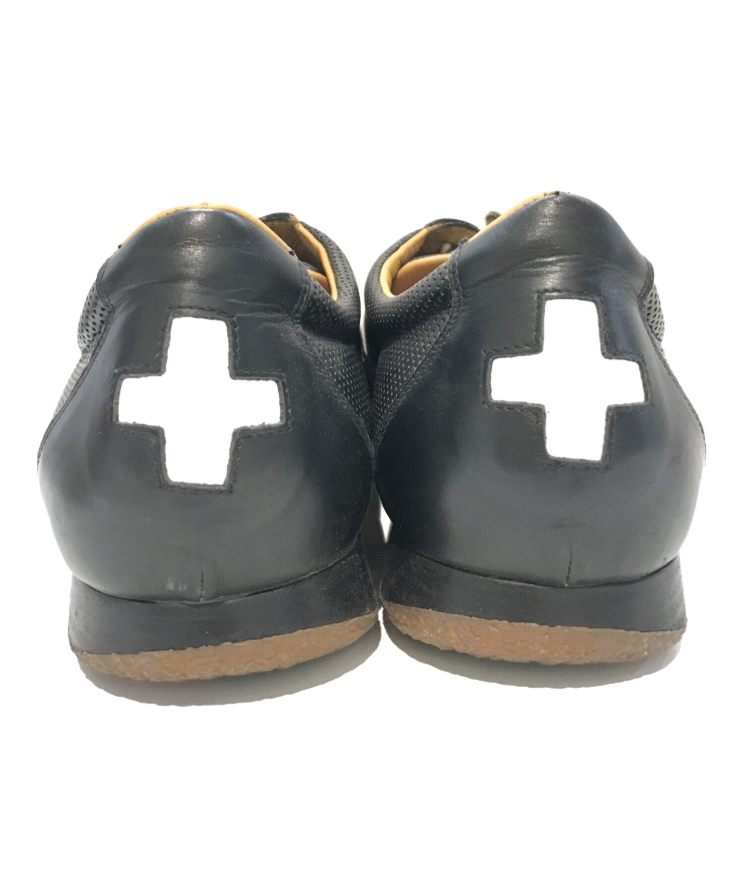 中古・古着通販】BALLY (バリー) パンチングレザースニーカー ブラック