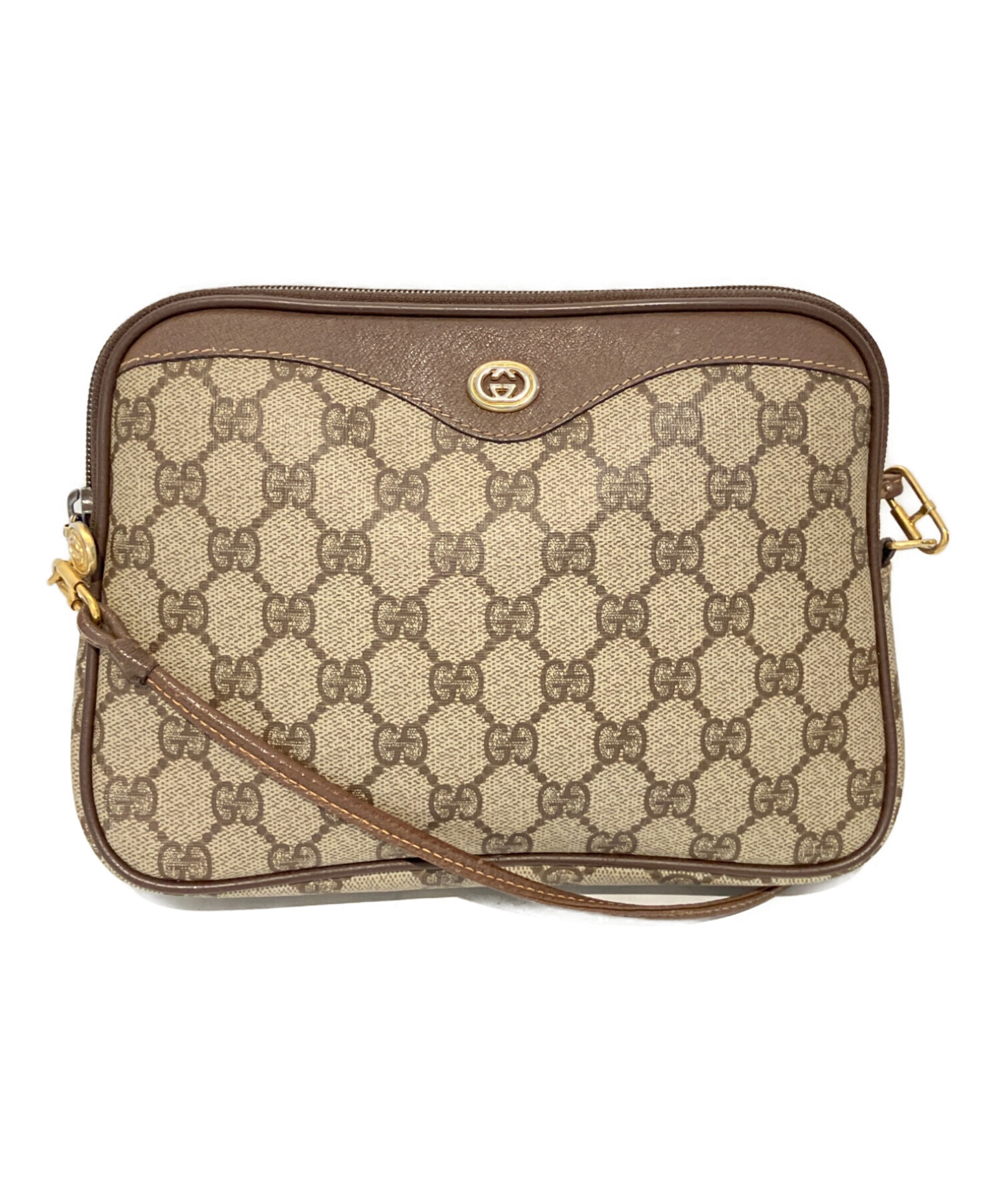 中古・古着通販】GUCCI (グッチ) PVCショルダーバッグ GG ブラウン