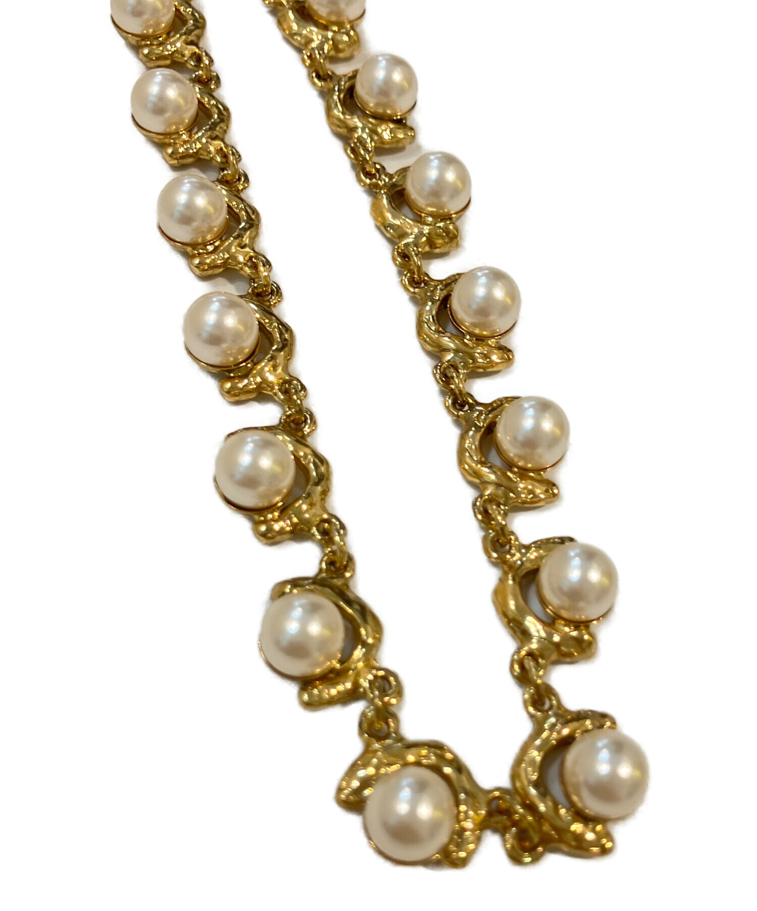 アデルビジュー　パール×ゴールドチェーンネックレス 中古・古着通販】ADER .bijoux (アデルビジュー) パールネックレス