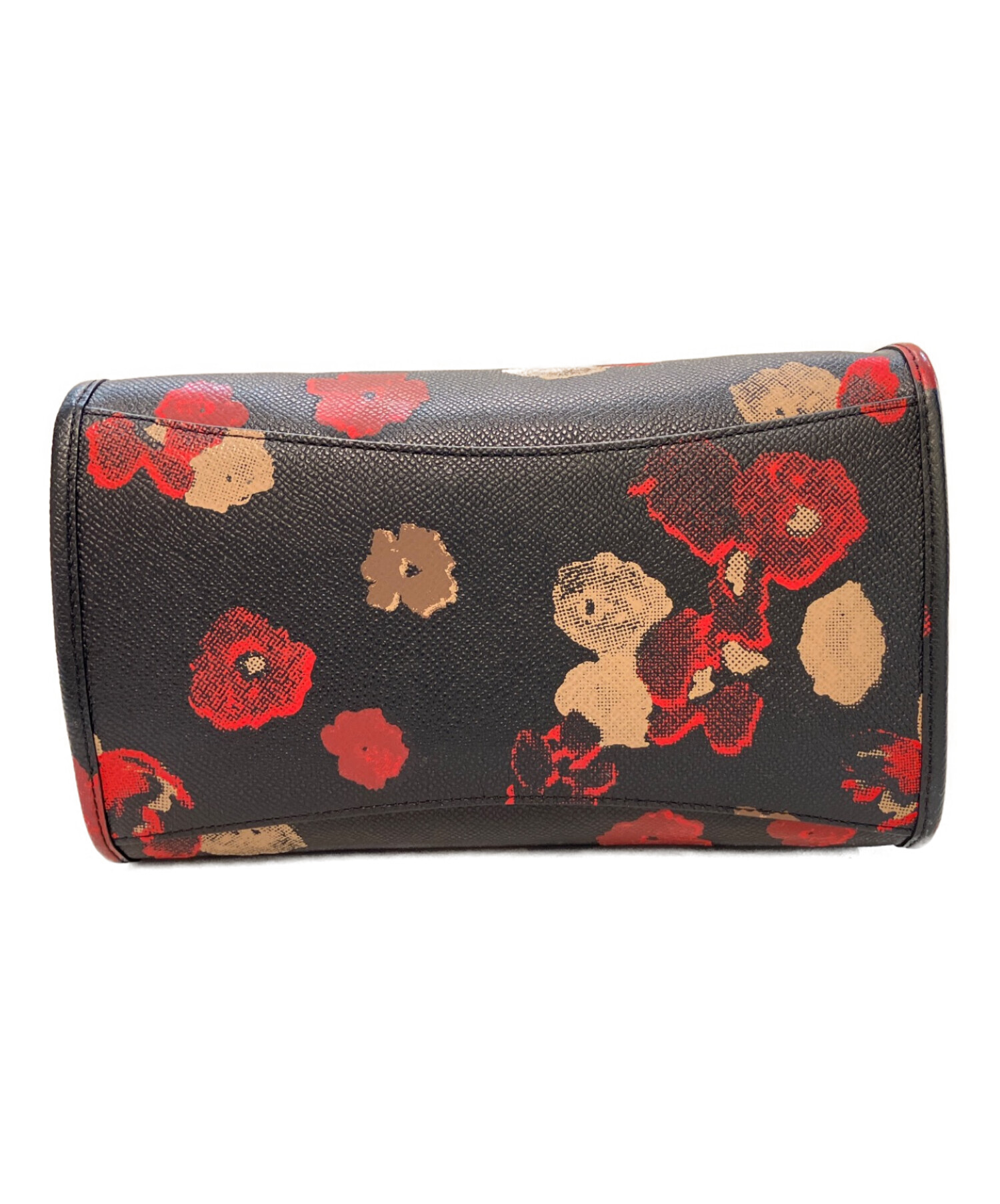 COACH フラワープリント レザーバッグ 中古・古着通販】COACH (コーチ) フラワープリントレザーバッグ 33856