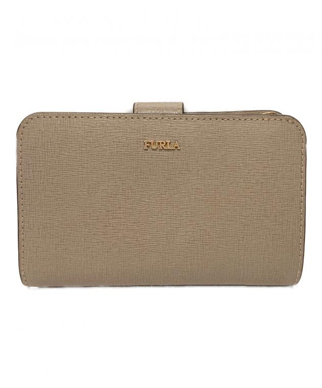 未使用品 フルラ 二つ折り財布 バビロン レザー ゴールド金具 L字ファスナー 中古・古着通販】FURLA (フルラ) 2つ折り財布/babylon グレー