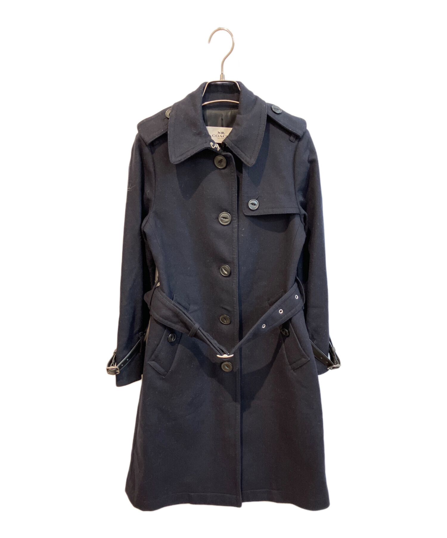 中古・古着通販】COACH (コーチ) ウールコート ネイビー サイズ:XXSP 