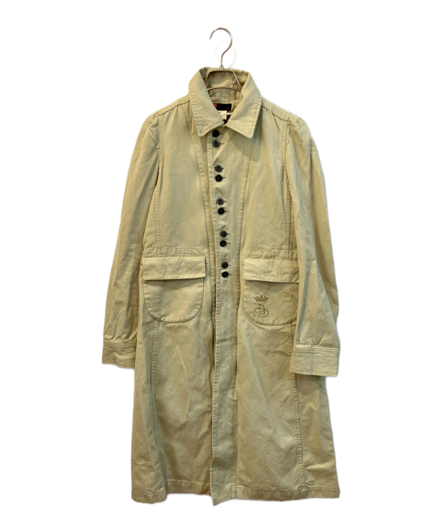 中古・古着通販】DIESEL (ディーゼル) 多重ボタンワークコート 黄緑 