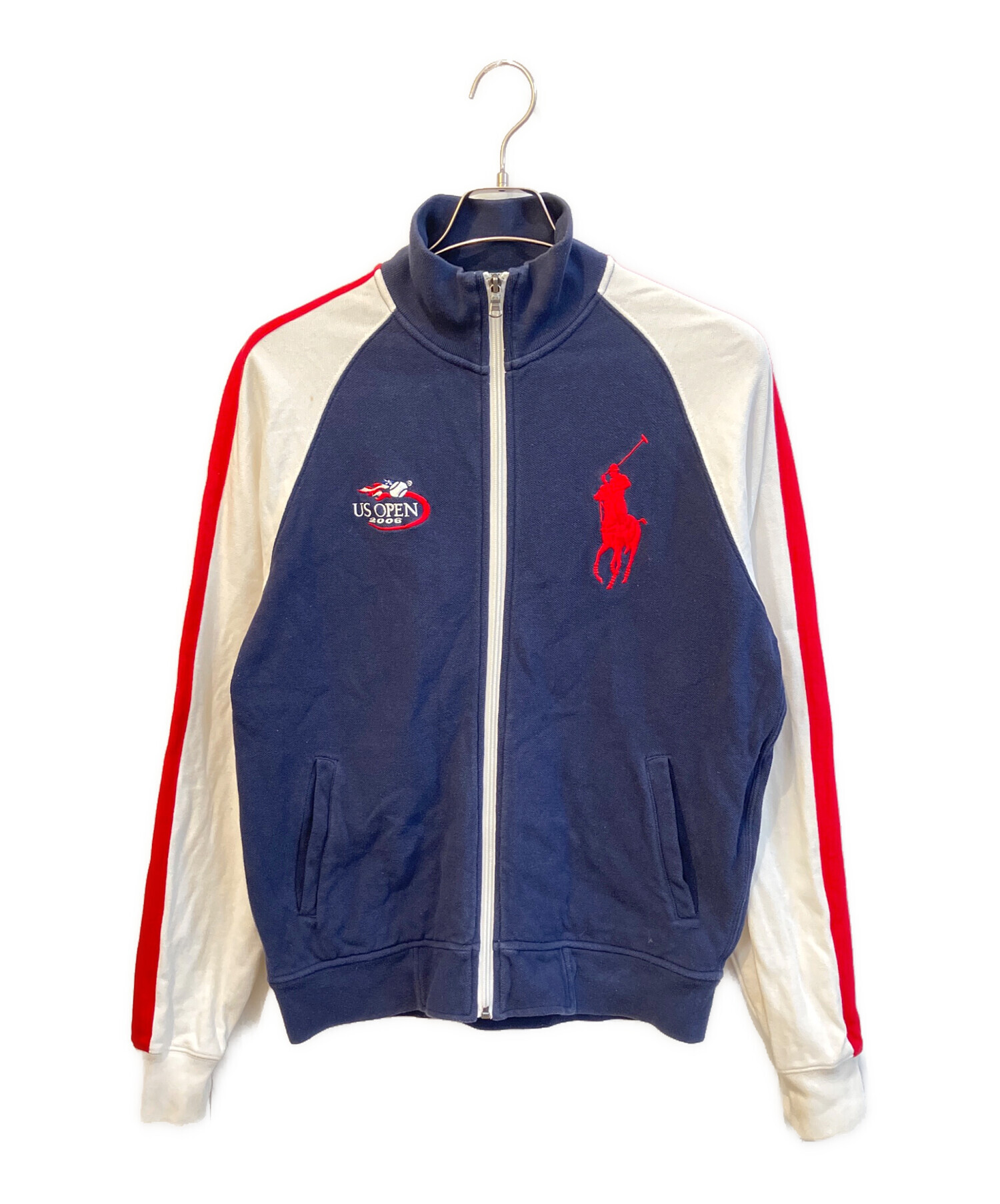 IS571 US古着ポロラルフローレンネイビー刺繍ロゴ中肉トラックジャケット良品 中古・古着通販】POLO RALPH LAUREN (ポロ・ラルフローレン