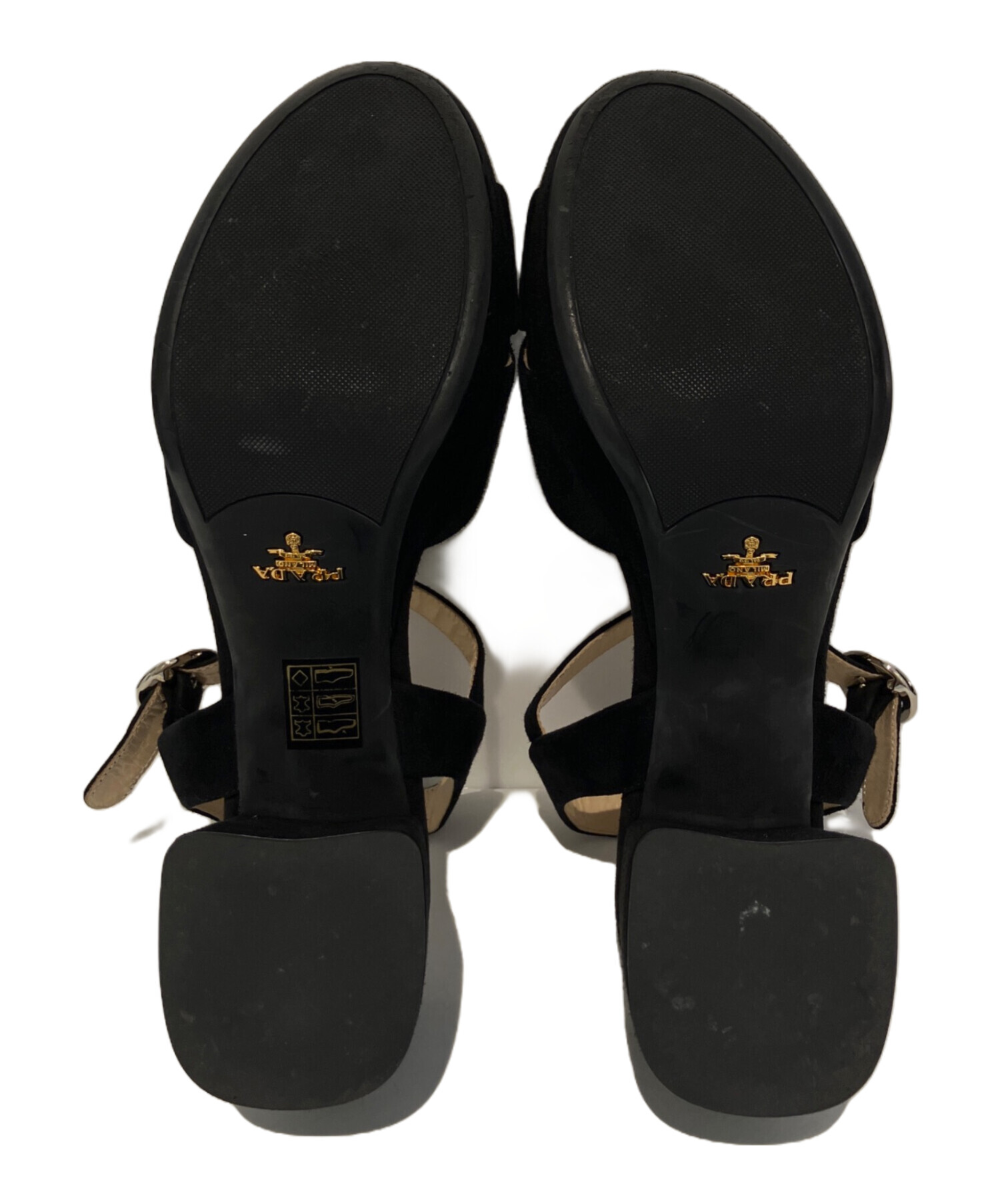 中古・古着通販】PRADA (プラダ) プラットフォームサンダル ブラック