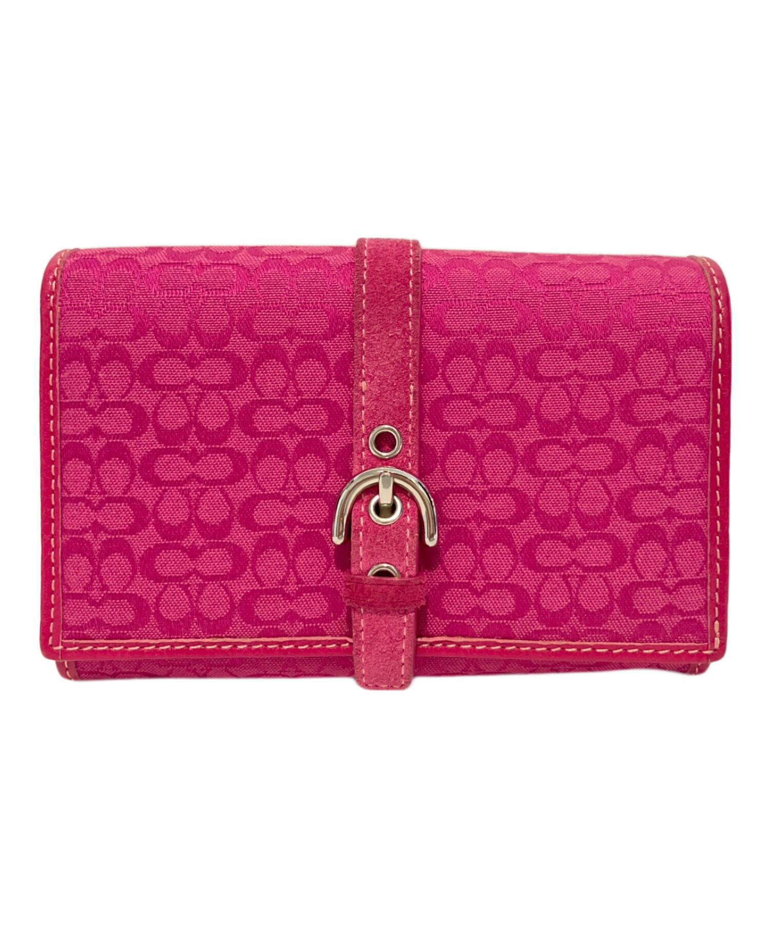 中古・古着通販】COACH (コーチ) 2つ折り財布 ピンク｜ブランド・古着