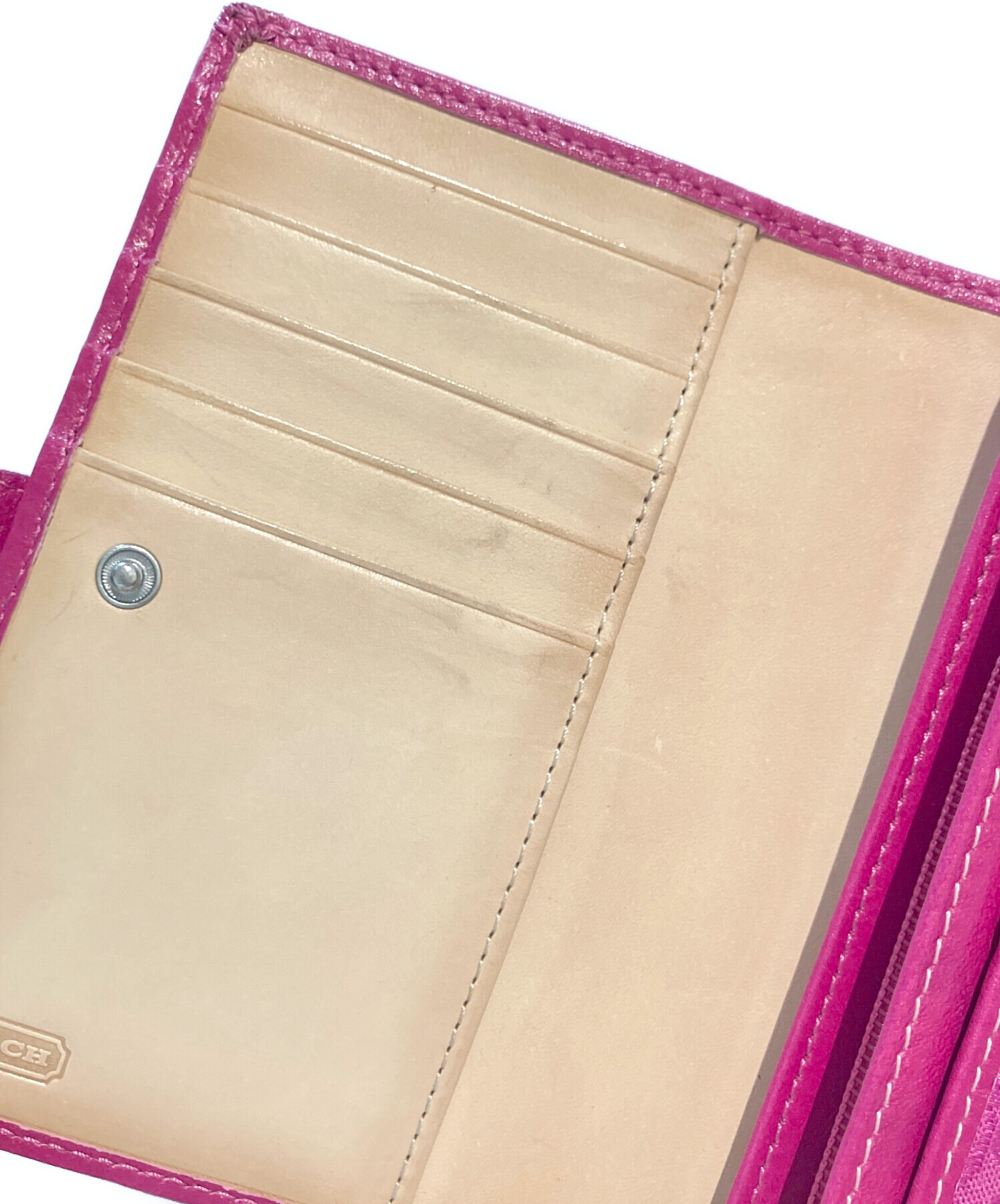中古・古着通販】COACH (コーチ) 2つ折り財布 ピンク｜ブランド・古着