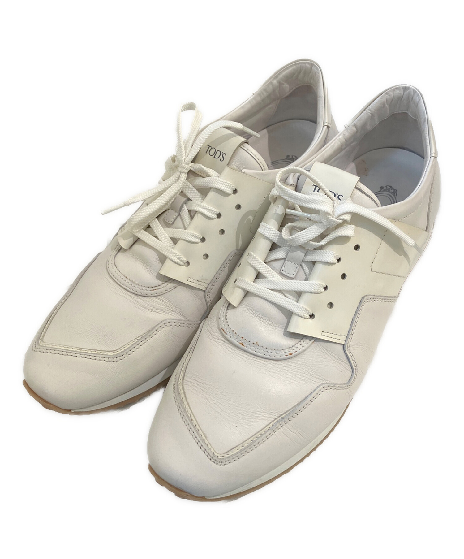 中古・古着通販】TOD'S (トッズ) レザースニーカー ホワイト サイズ:9