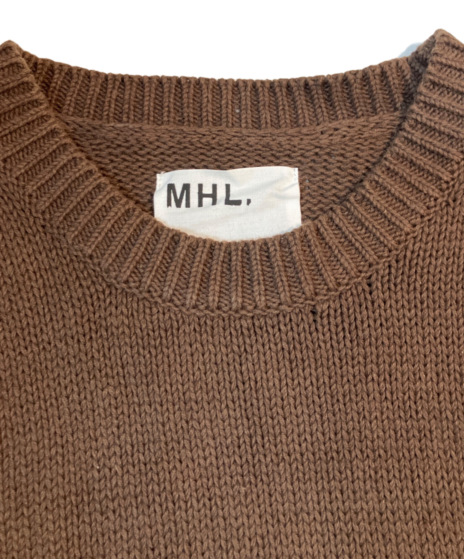 タグ付✨マーガレットハウエル　麻×綿ニット　モックネック　ブラウン茶　M 中古・古着通販】MHL (マーガレットハウエル) ニットベスト ブラウン