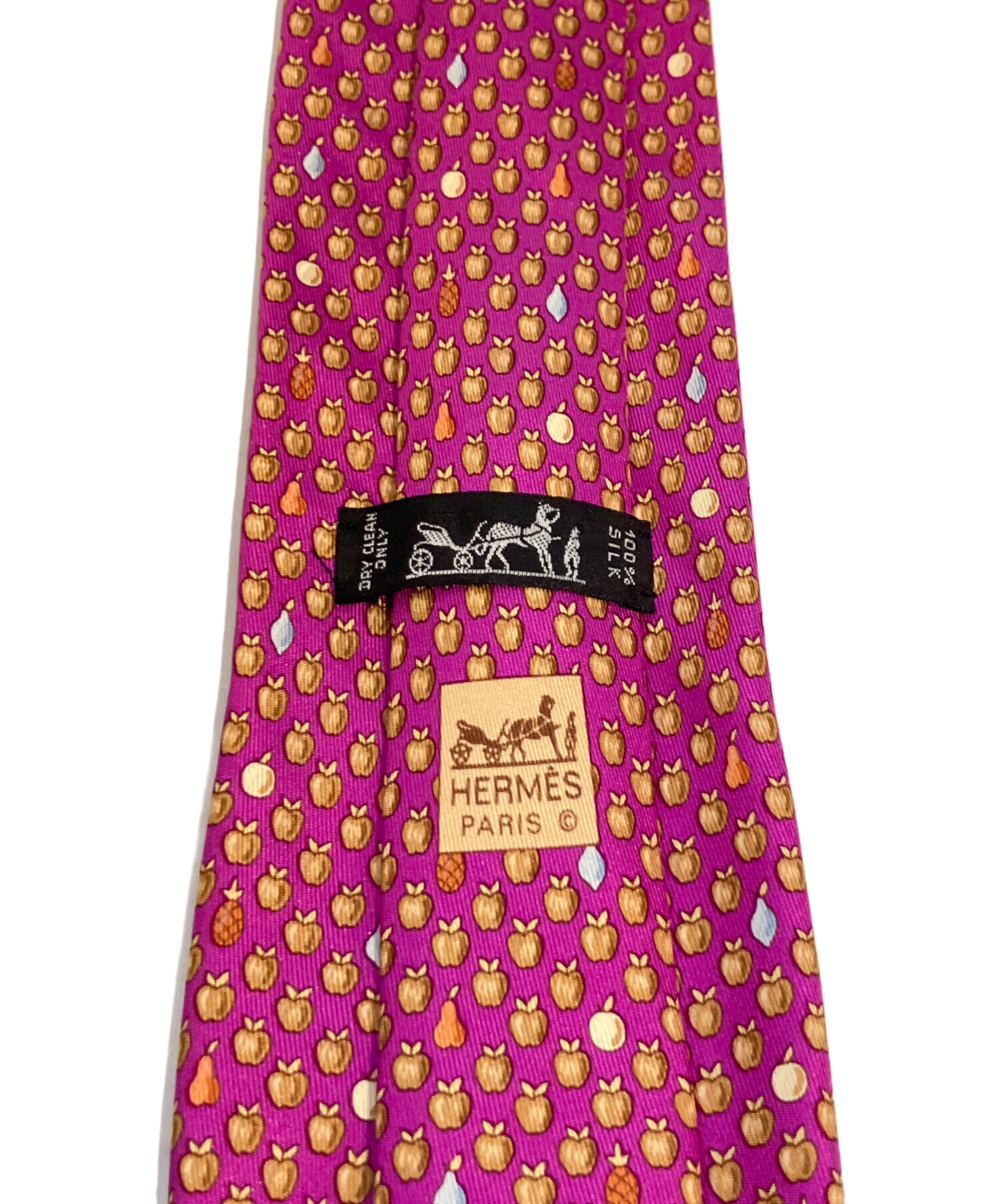 中古・古着通販】HERMES (エルメス) フルーツ柄ネクタイ パープル