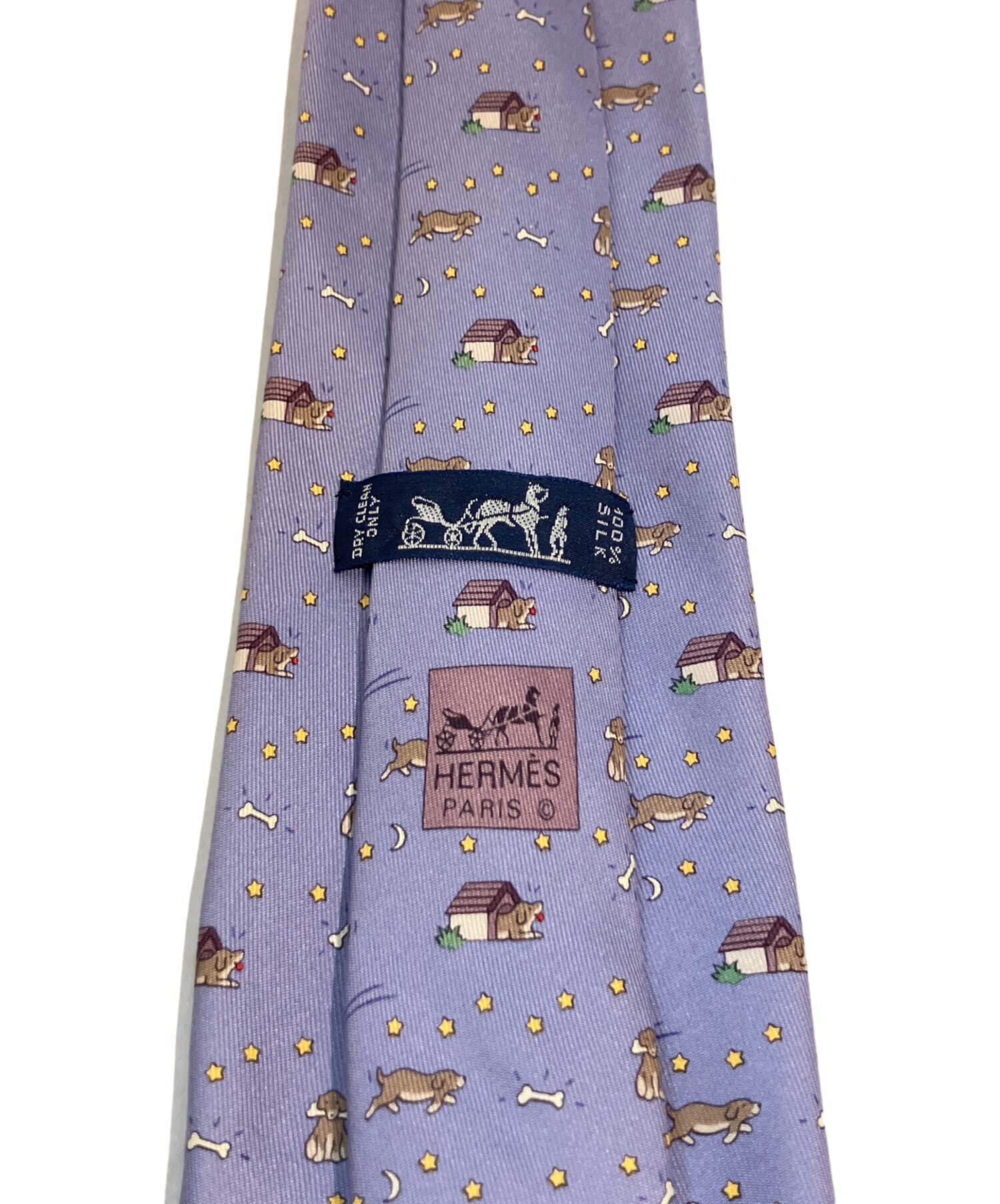 中古・古着通販】HERMES (エルメス) 犬柄ネクタイ ブルー サイズ