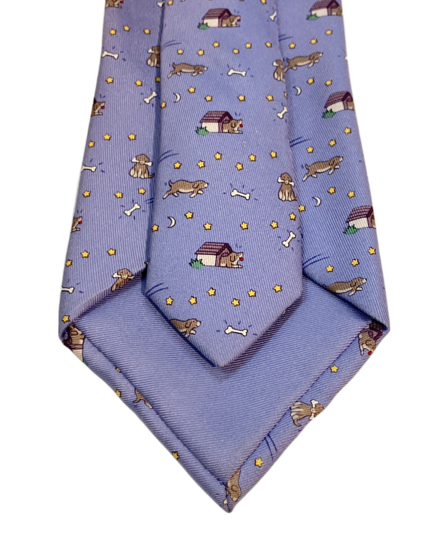 中古・古着通販】HERMES (エルメス) 犬柄ネクタイ ブルー サイズ