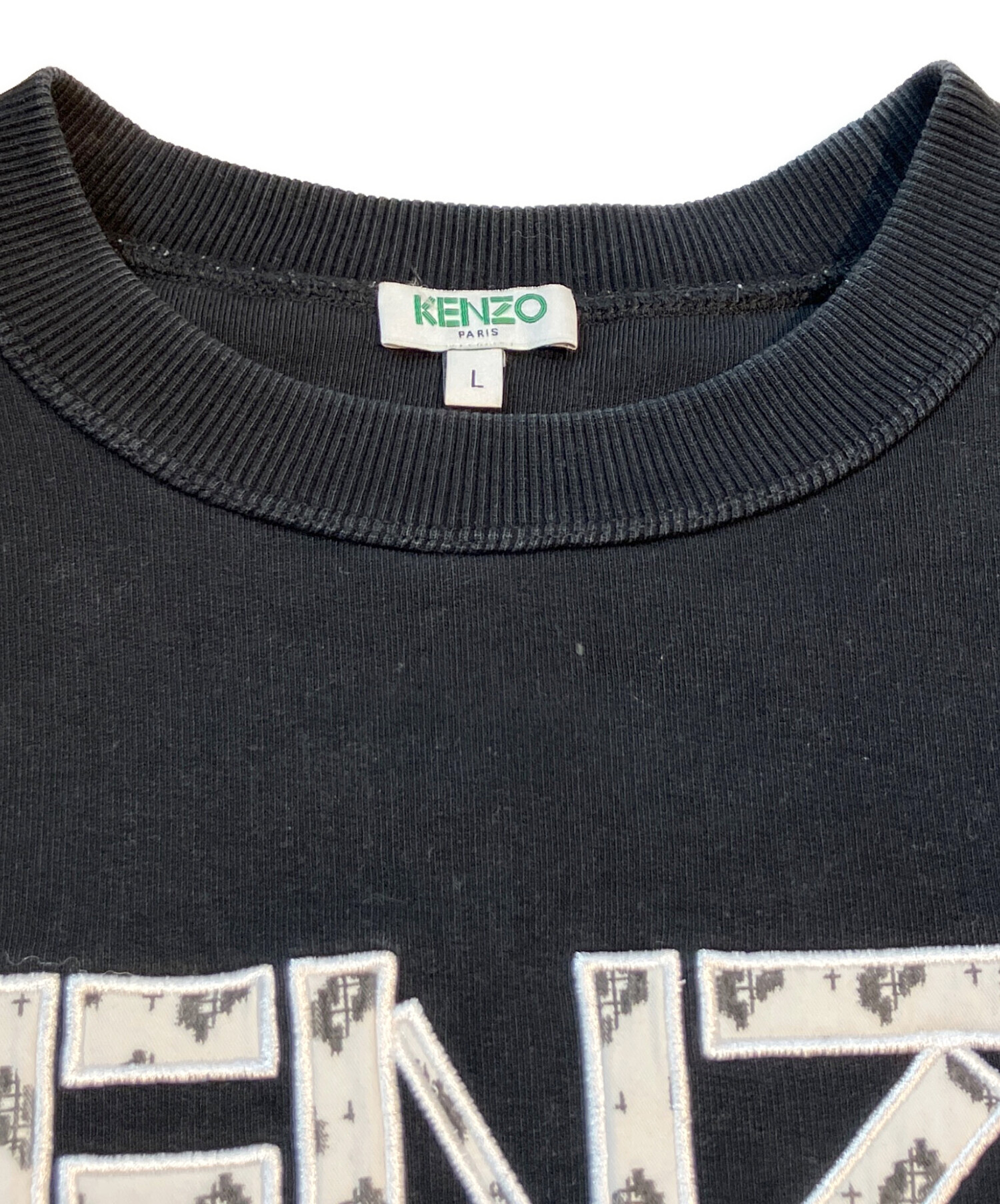 中古・古着通販】KENZO (ケンゾー) ロゴ刺繍スウェット ブラック