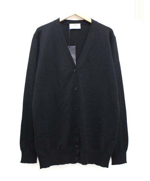 極美品✨プラダ クルーネック カーディガン バージンウール100％ 黒 L相当 中古・古着通販】PRADA (プラダ) バージンウールVネックカーディガン